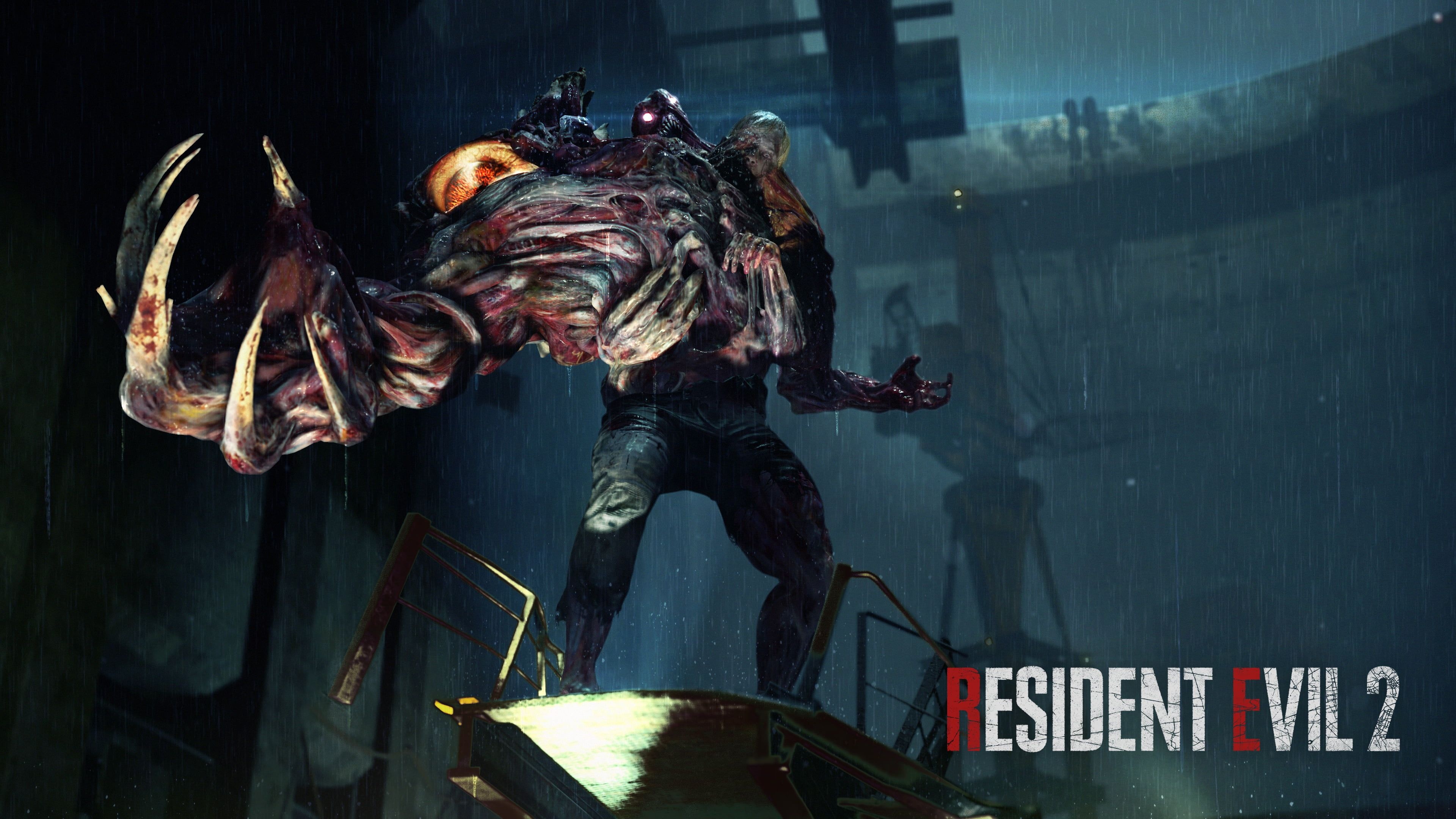 William Birkin, RESIDENT EVIL 2, mutated G-Virus claw, 4K Desktop wallpaper