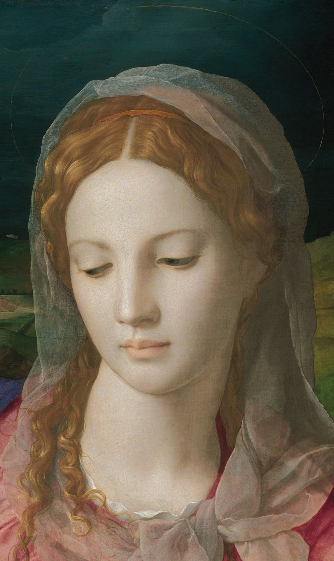 Virgin Mary portrait, Sheer head veil, Renaissance oil painting, HD Phone wallpaper