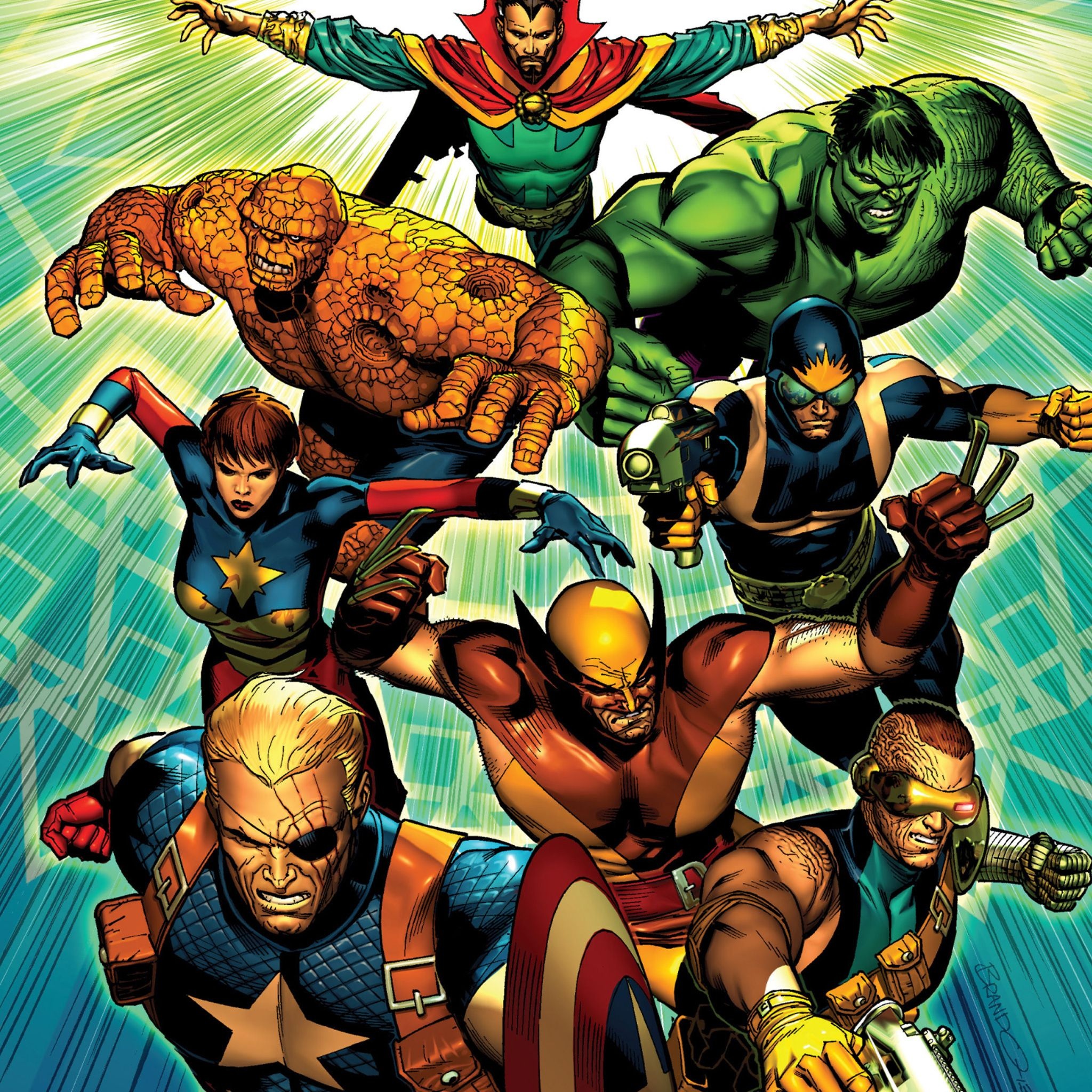 Wolverine, Incredible Hulk, Doctor Strange, The Thing, Captain America, HD Phone wallpaper