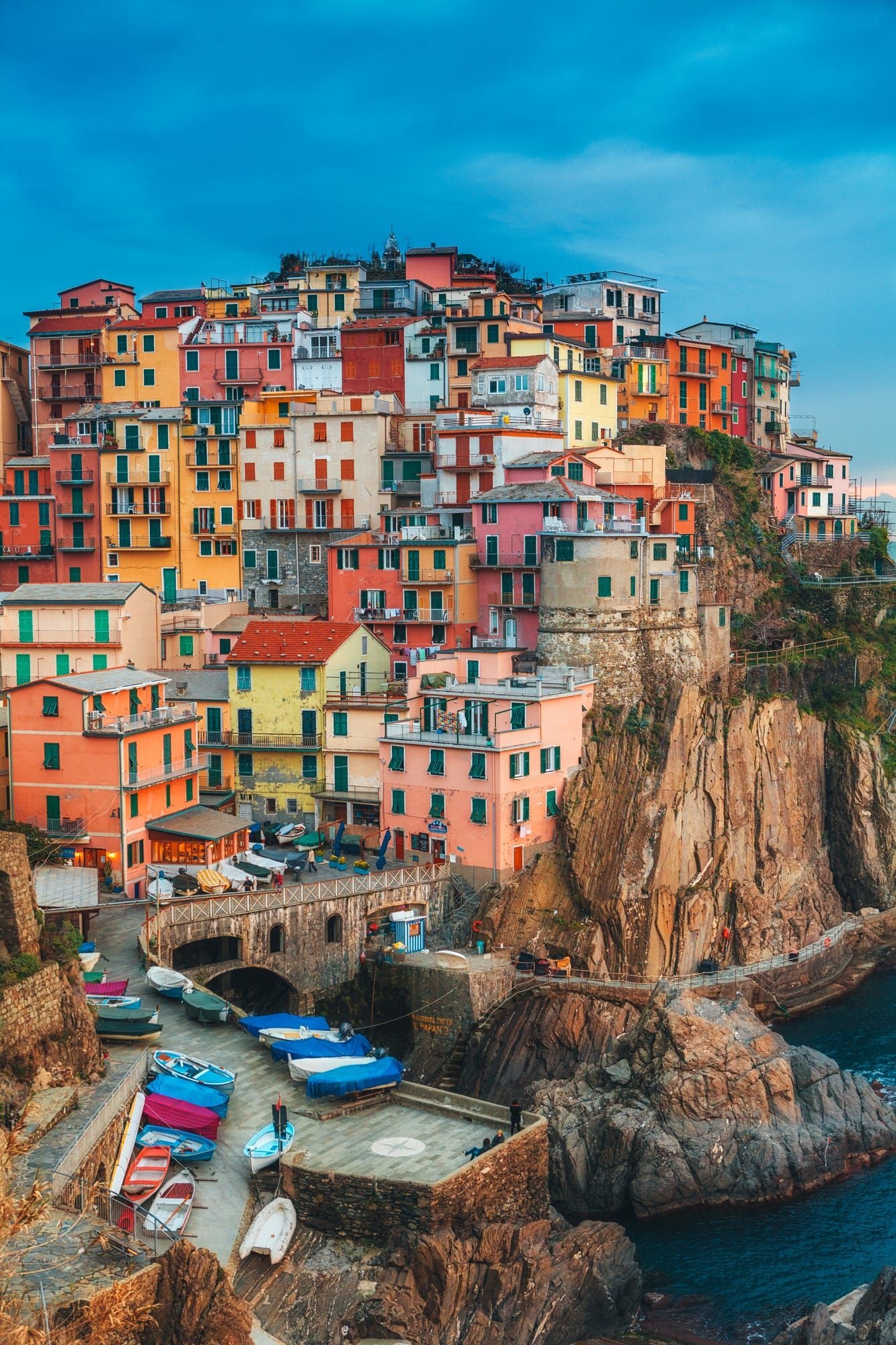 Cinque Terre, Late afternoon, Fishing village, Peaceful life, 1340x2000 HD Phone