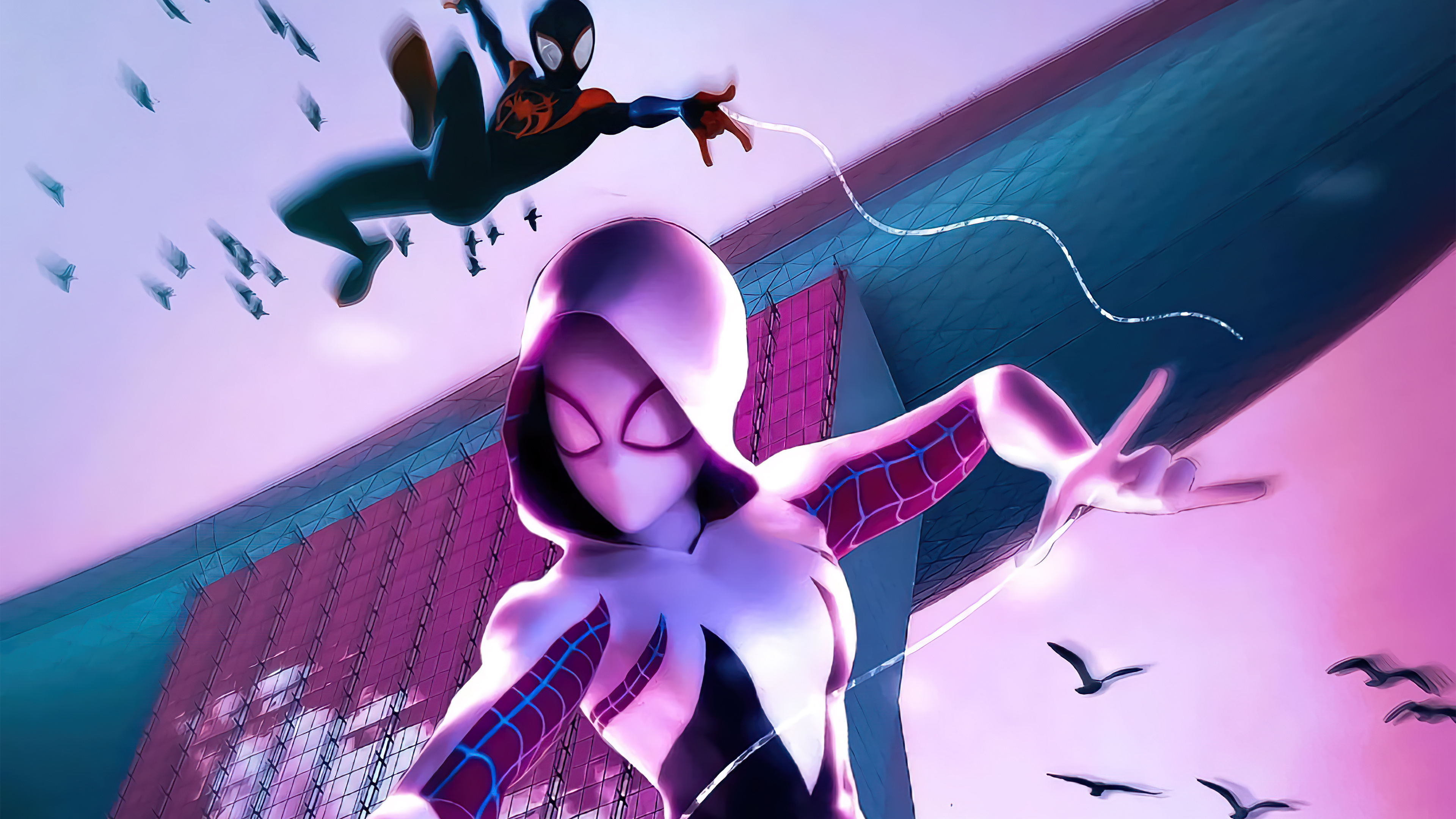 Ghost-Spider and Spider-Man, Gwen Stacy (Spider-Man) Wallpaper, 3840x2160 4K Desktop