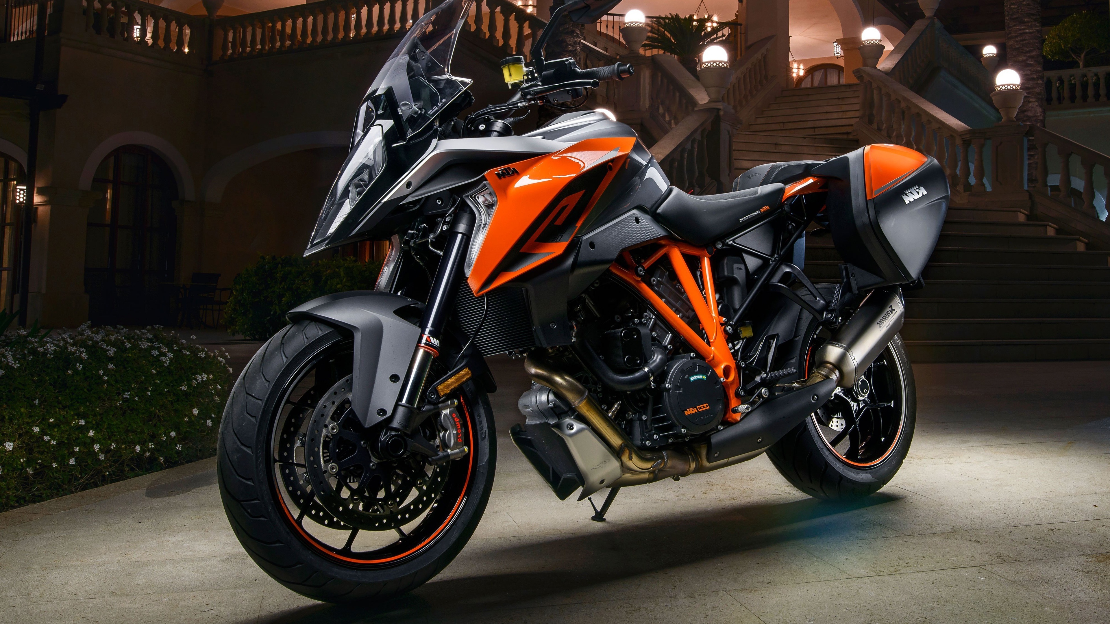 KTM 1290 Super Duke GT, Motorcycle wallpaper, Orange side view, 2016 model, 3840x2160 4K Desktop