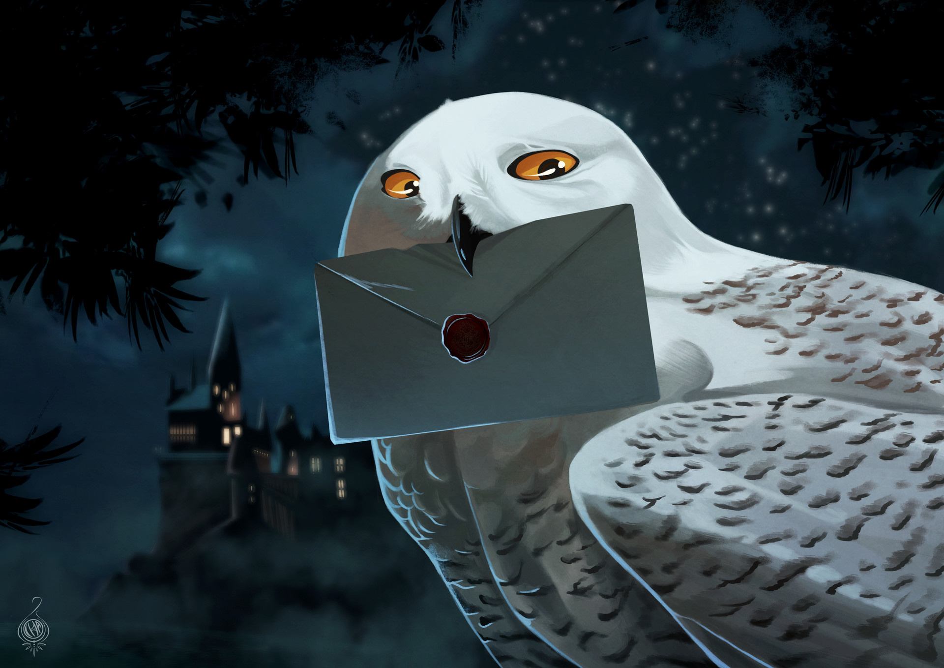 Hedwig, Fan art, 1920x1360 HD Desktop