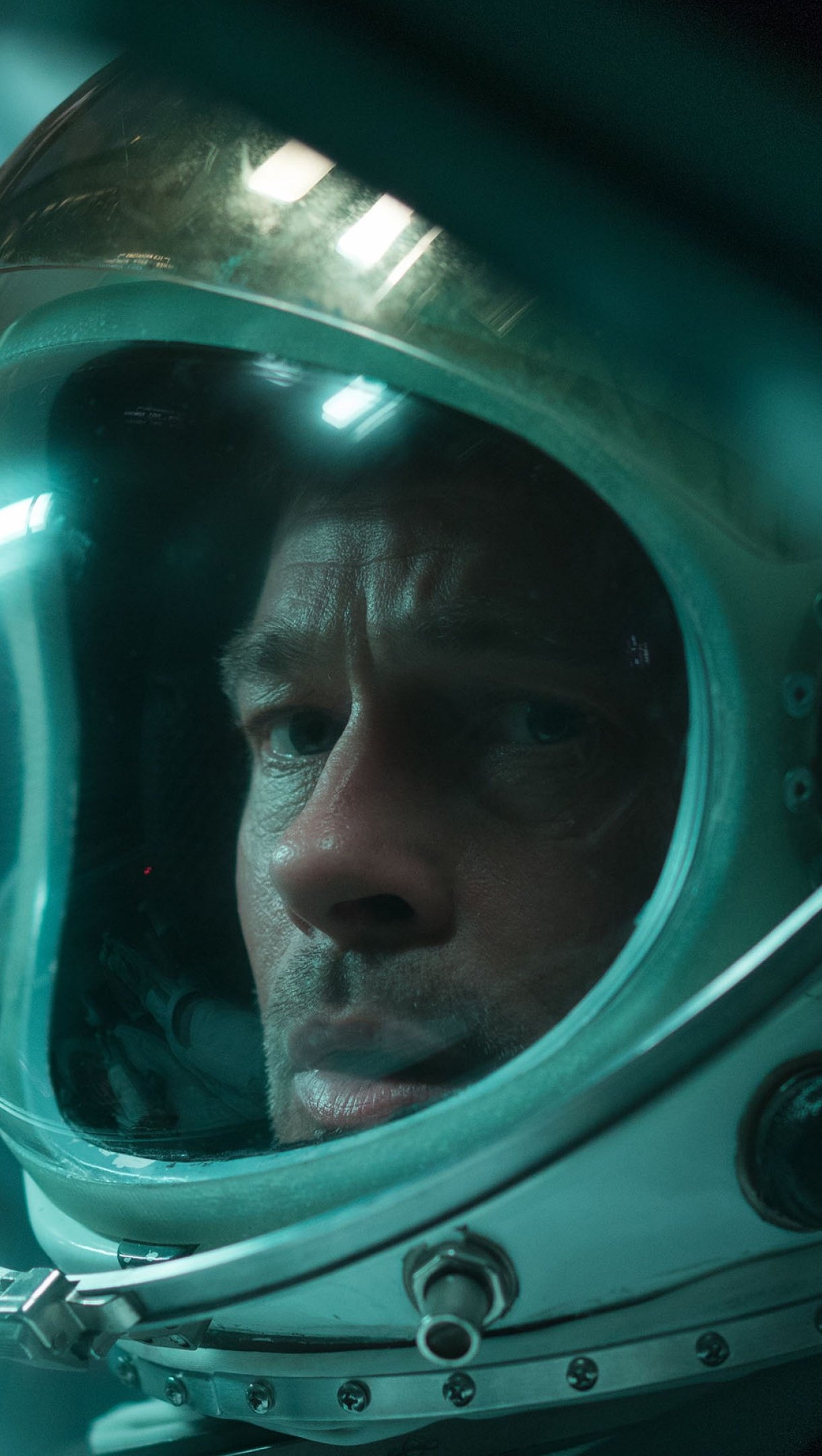 Ad Astra, Brad Pitt's intense portrayal, 4K Ultra HD wallpaper, Stellar performance, 1220x2160 HD Phone