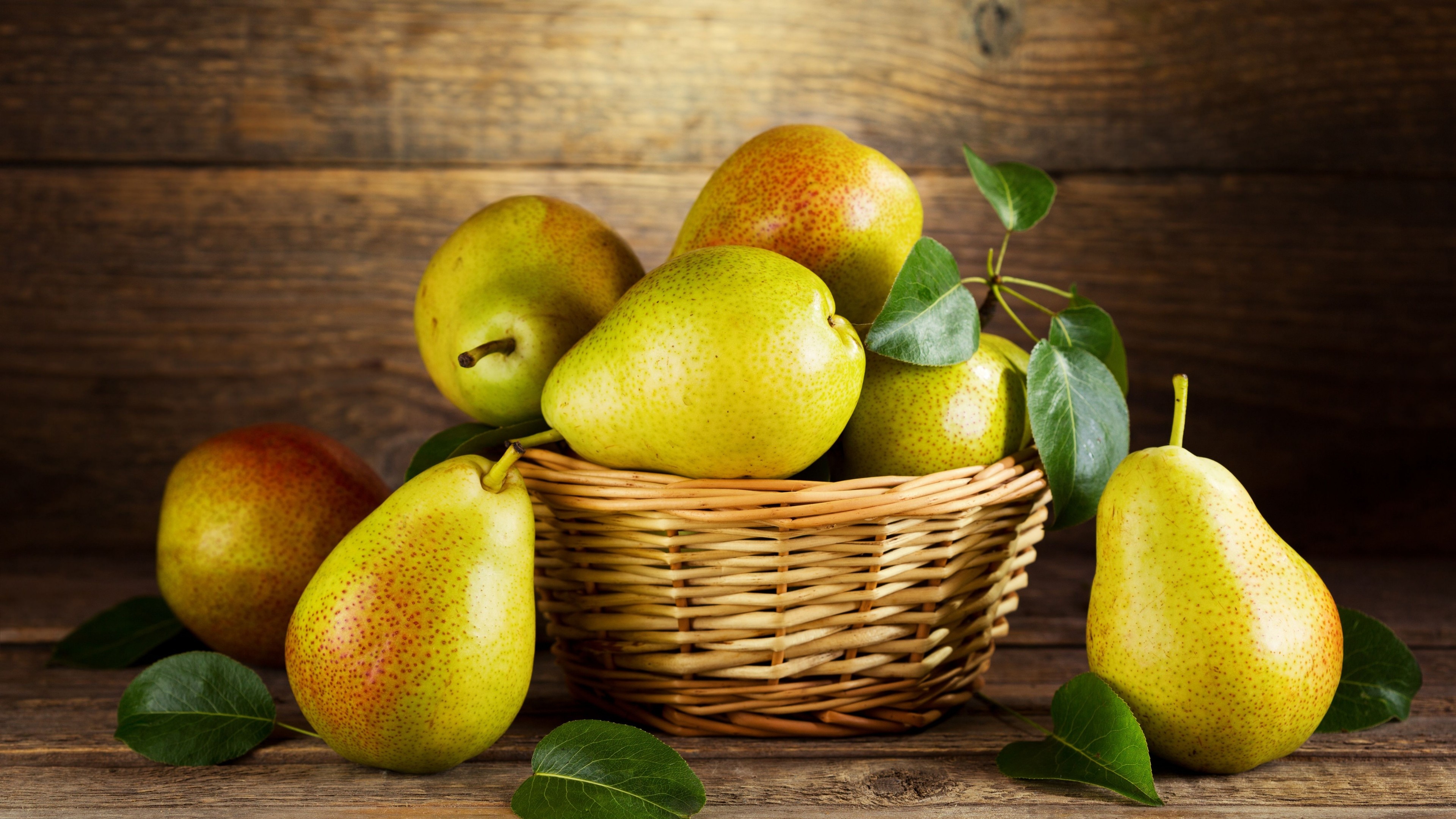 Basket, Pear Wallpaper, 3840x2160 4K Desktop