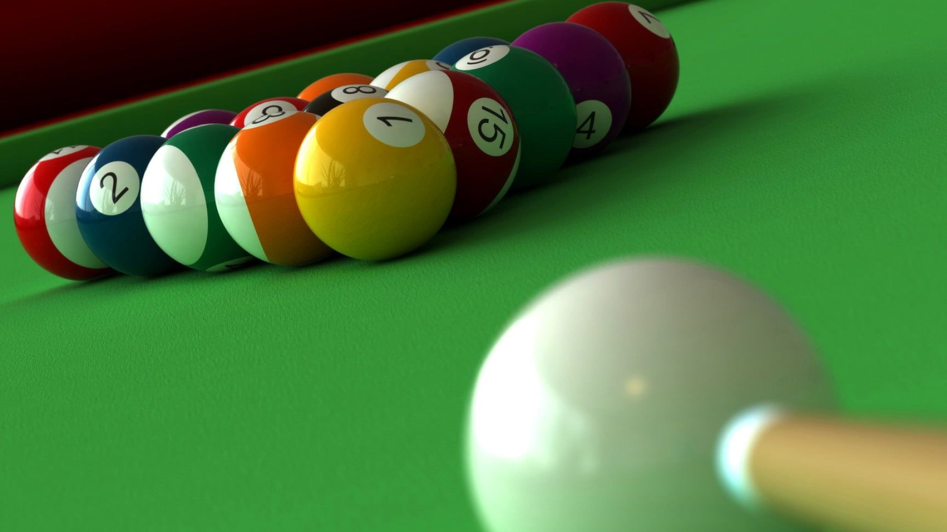 Cue Sports, Billiards table, Cue ball, Wallpaper, 1920x1080 Full HD Desktop