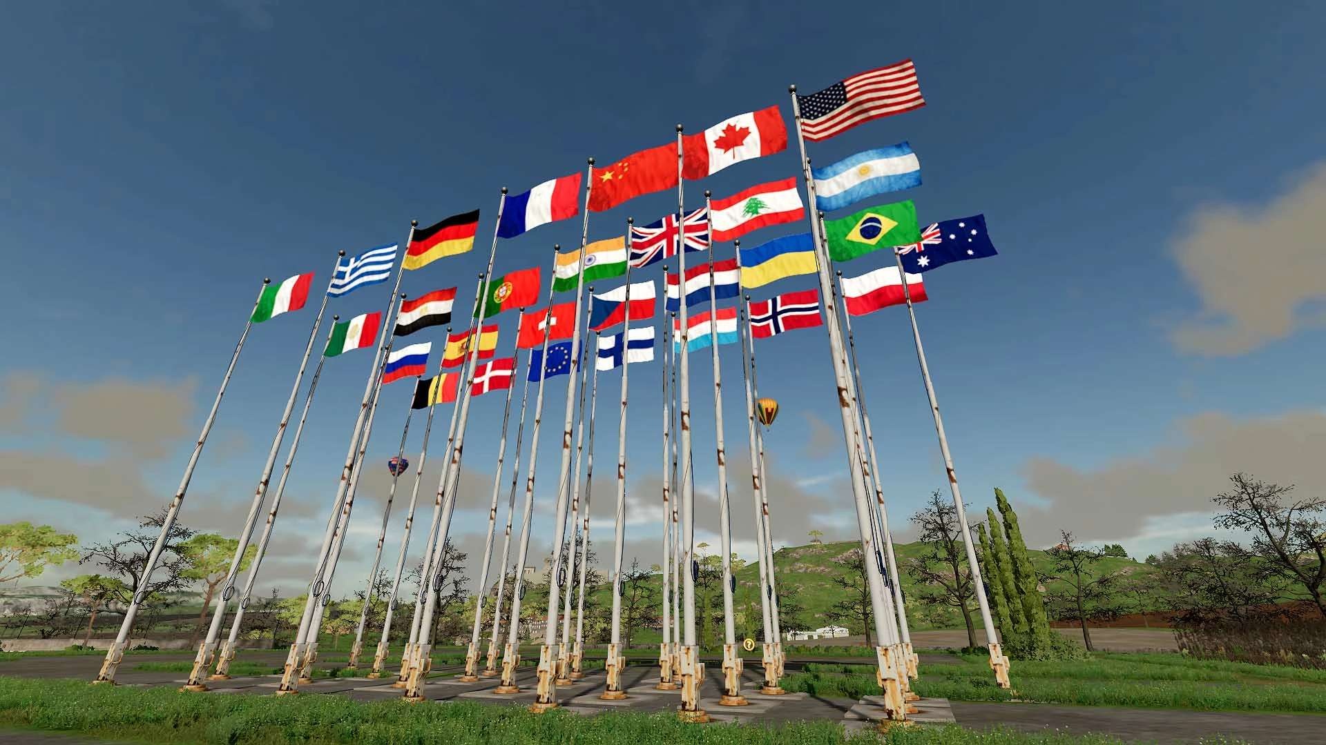 International Flags Pack, Farming Simulator 22 mod, Custom flags, Other, 1920x1080 Full HD Desktop