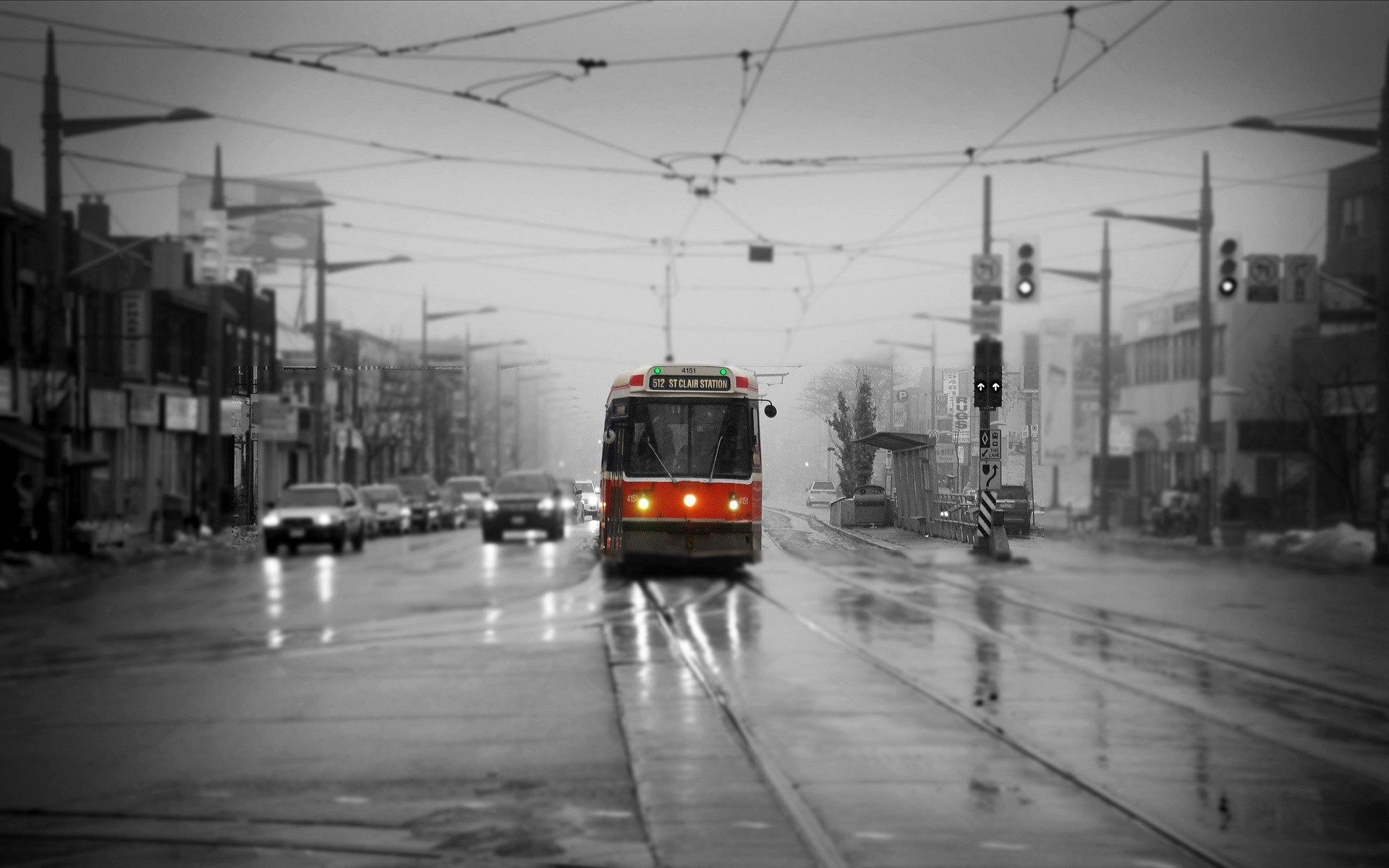 Toronto Monochrome, Public Transports Wallpaper, 1920x1200 HD Desktop