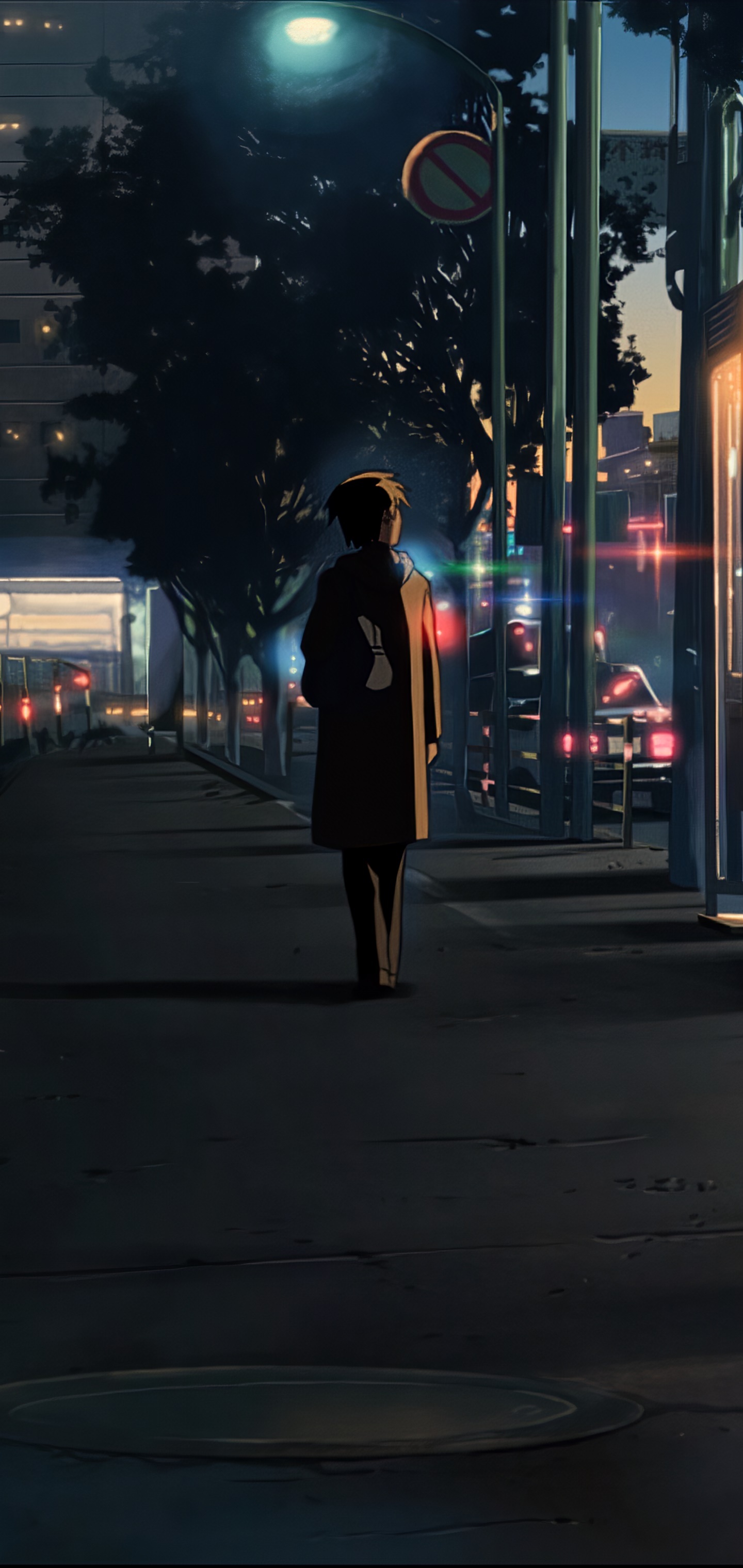 Takaki Tono, 5 Centimeters per Second, Nighttime city sidewalk, HD Phone wallpaper