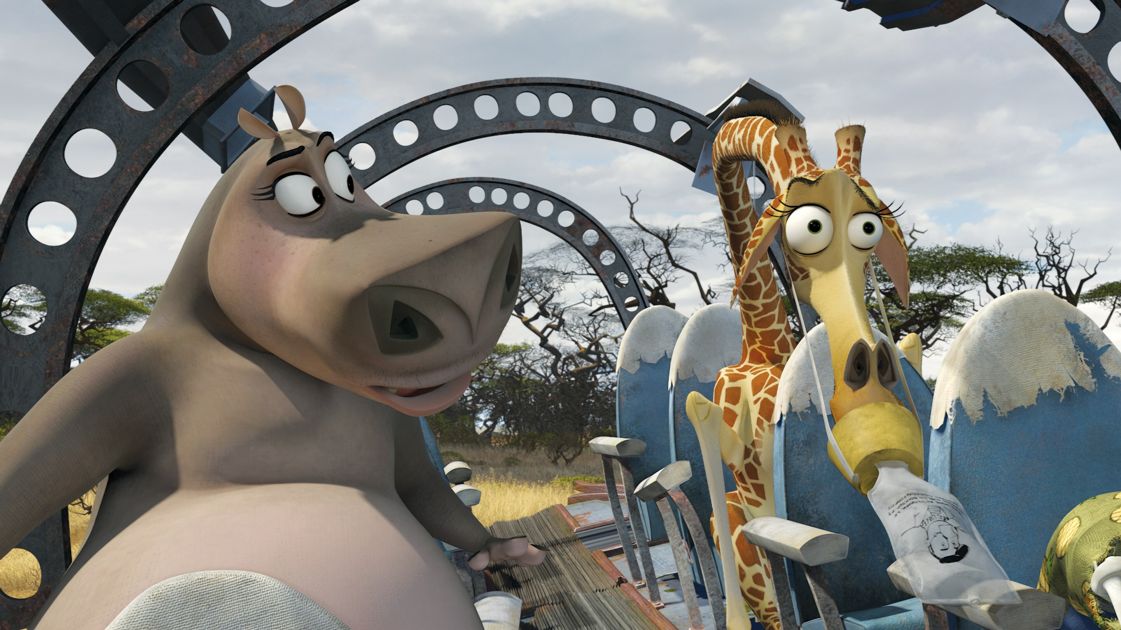 Melman and Gloria, Madagascar Wallpaper, 3840x2160 4K Desktop