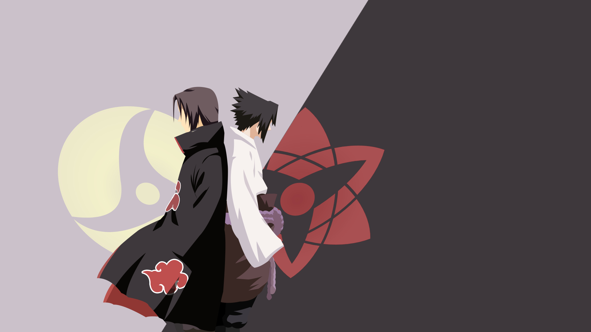 Itachi Uchiha, Sasuke Uchiha, Mangekyo Sharingan, Full HD Desktop wallpaper