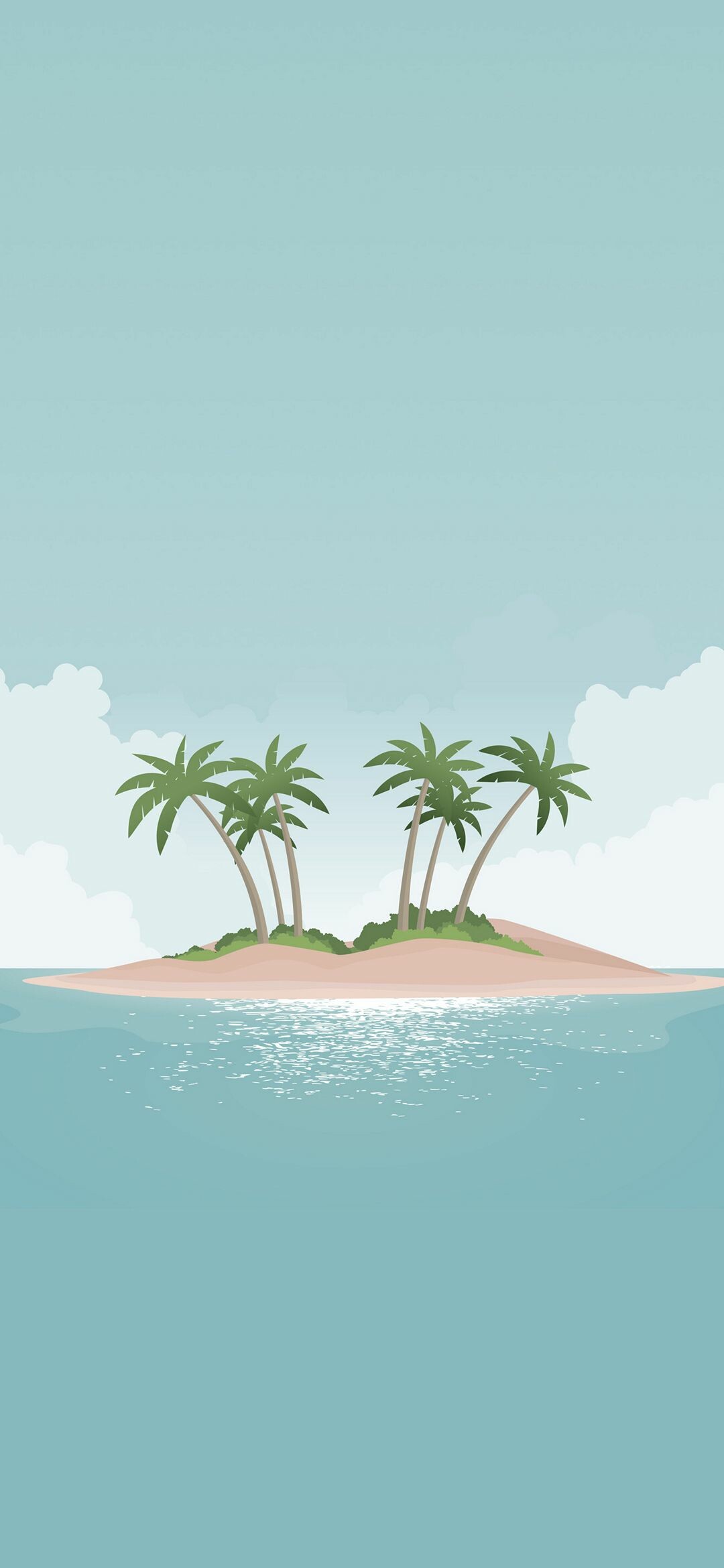 Minimalist island, Android wallpaper, UHD 4K, Tranquil beauty, 1080x2340 HD Phone