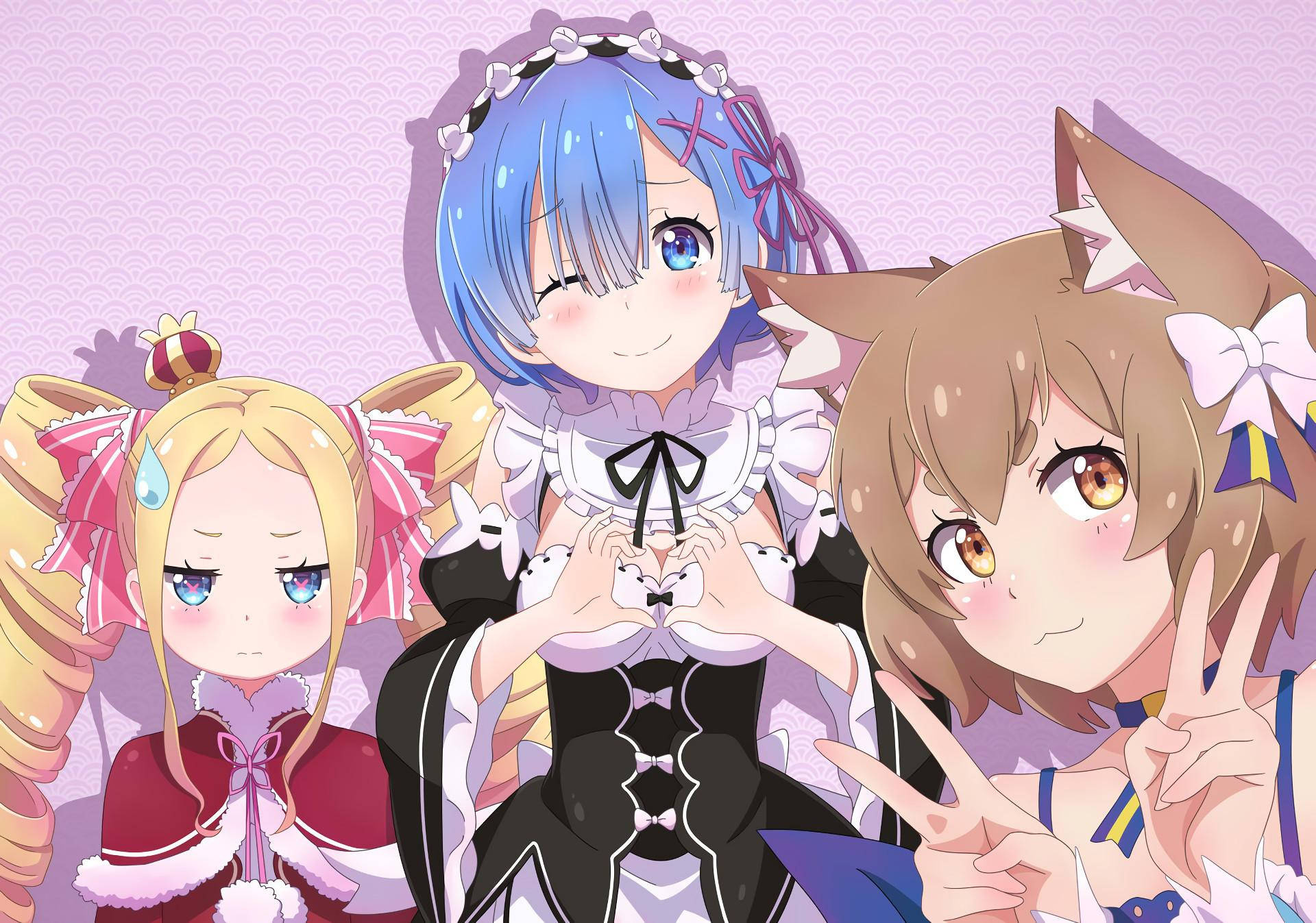Rem, Felix Argyle, Beatrice, Re:Zero, HD Desktop wallpaper