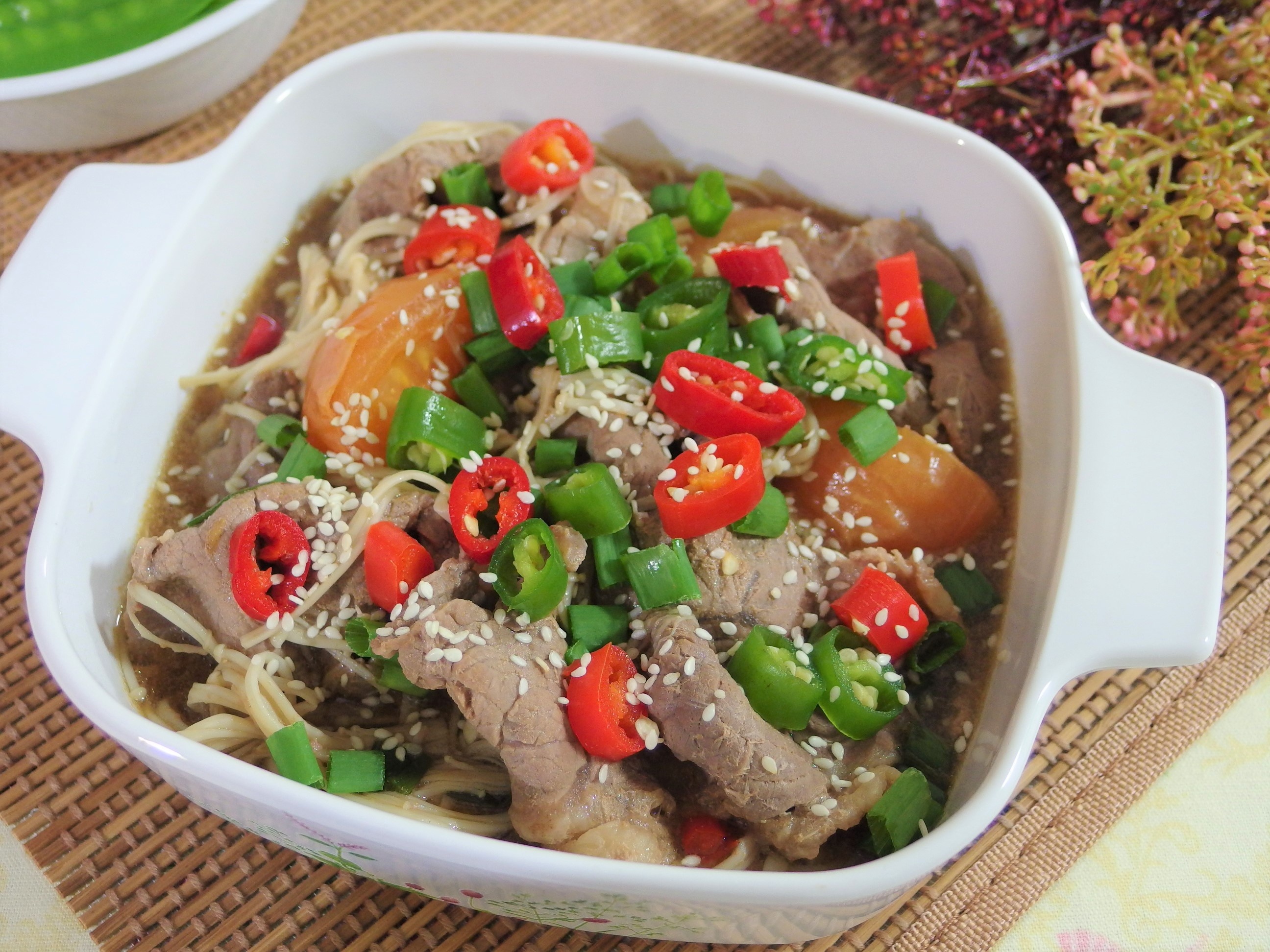 Beef and enoki mushrooms, Delicious recipe, Spring season dish, Asian fusion, 2600x1950 HD Desktop