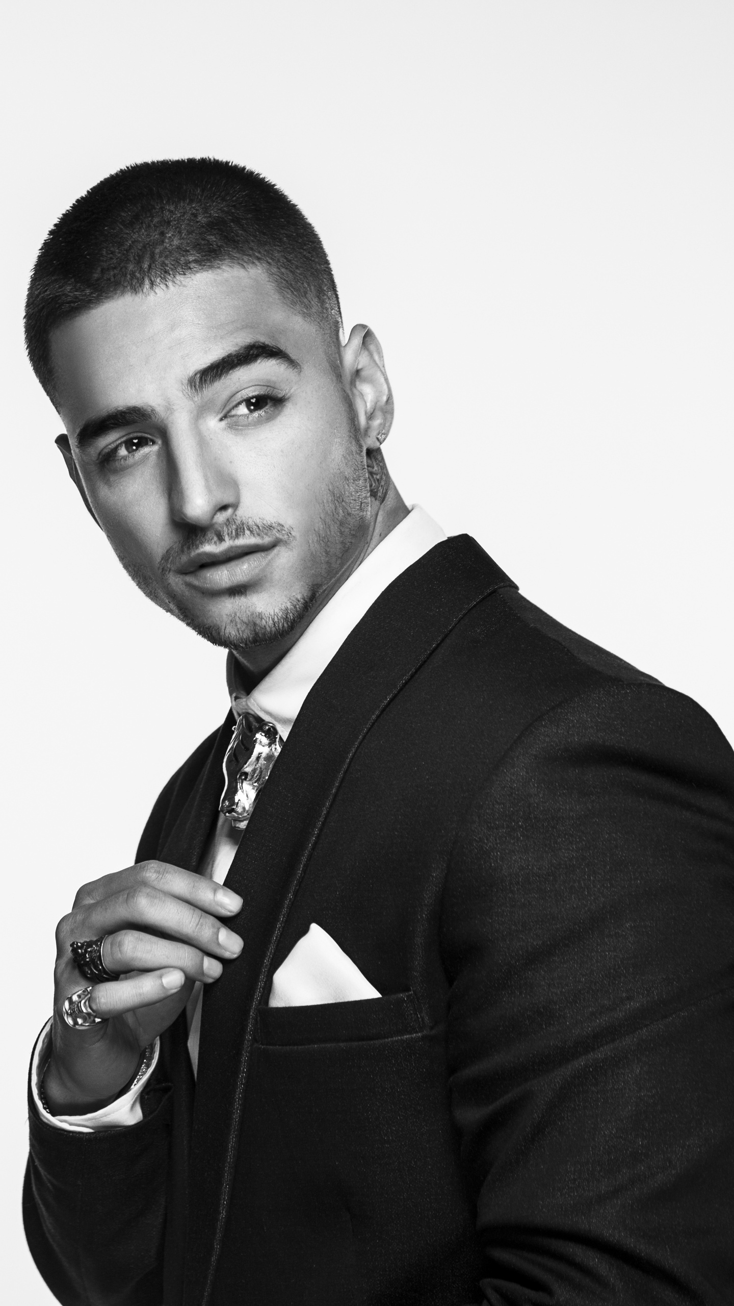 Maluma monochrome smartphone wallpapers, 4K HD, Samsung Galaxy S6, Google Pixel XL, 1440x2560 HD Phone