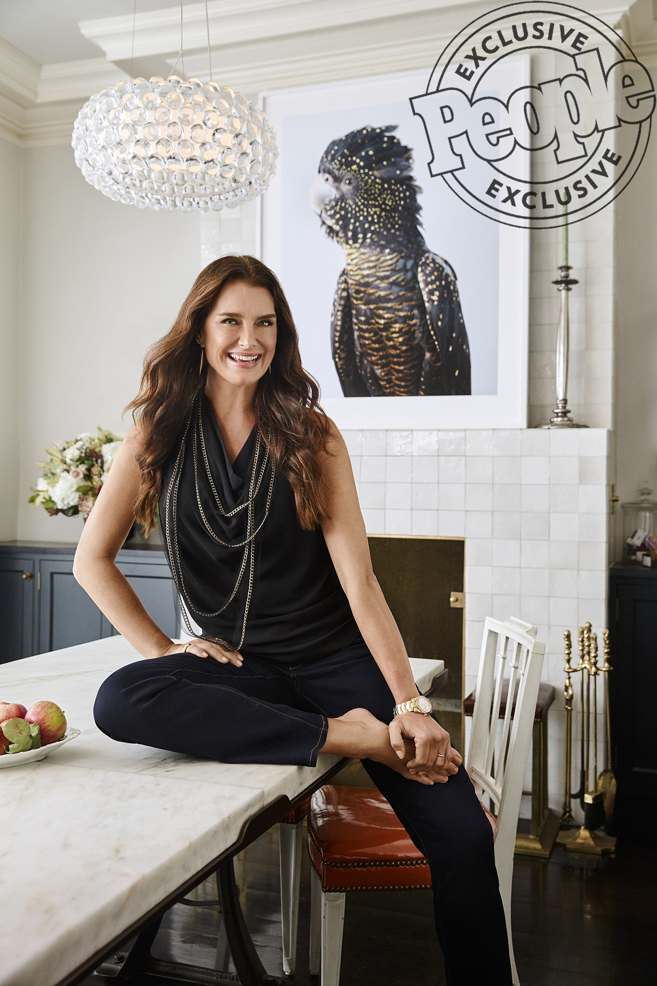 Brooke Shields, New York City townhouse, Luxurious interior, Celebrity home, 1340x2000 HD Phone