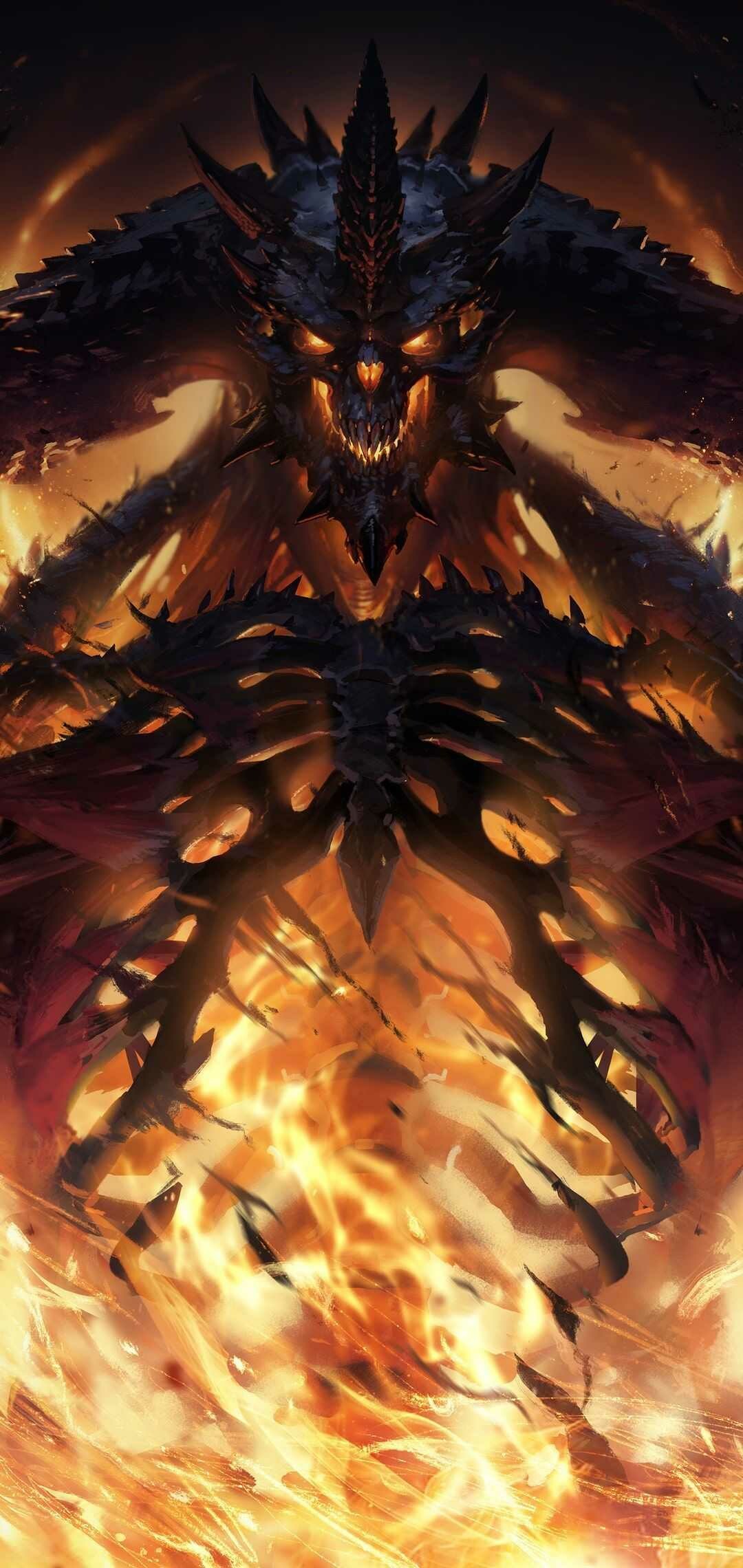 Diablo background, Free HD wallpapers, Demonic imagery, 1080x2280 HD Phone