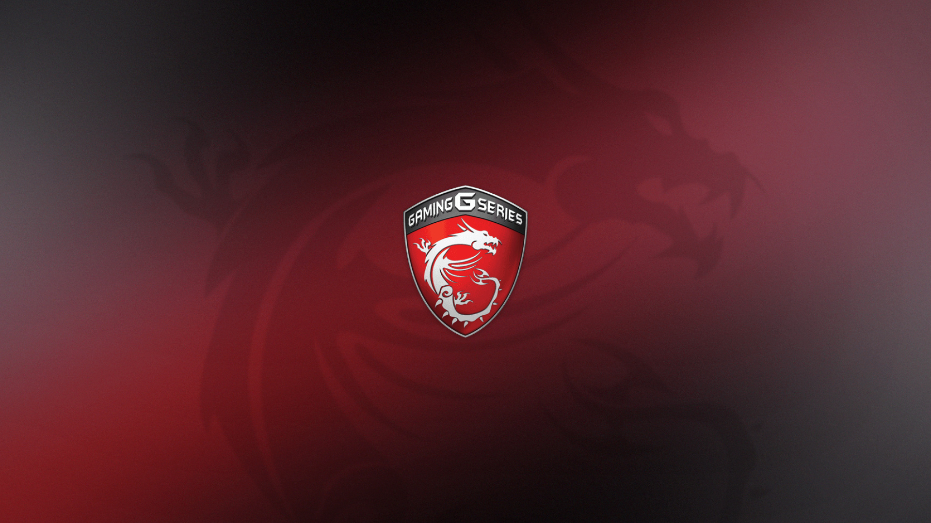MSI Gaming dragon badge, GAMING G SERIES text, shadowed dragon silhouette, Full HD Desktop wallpaper