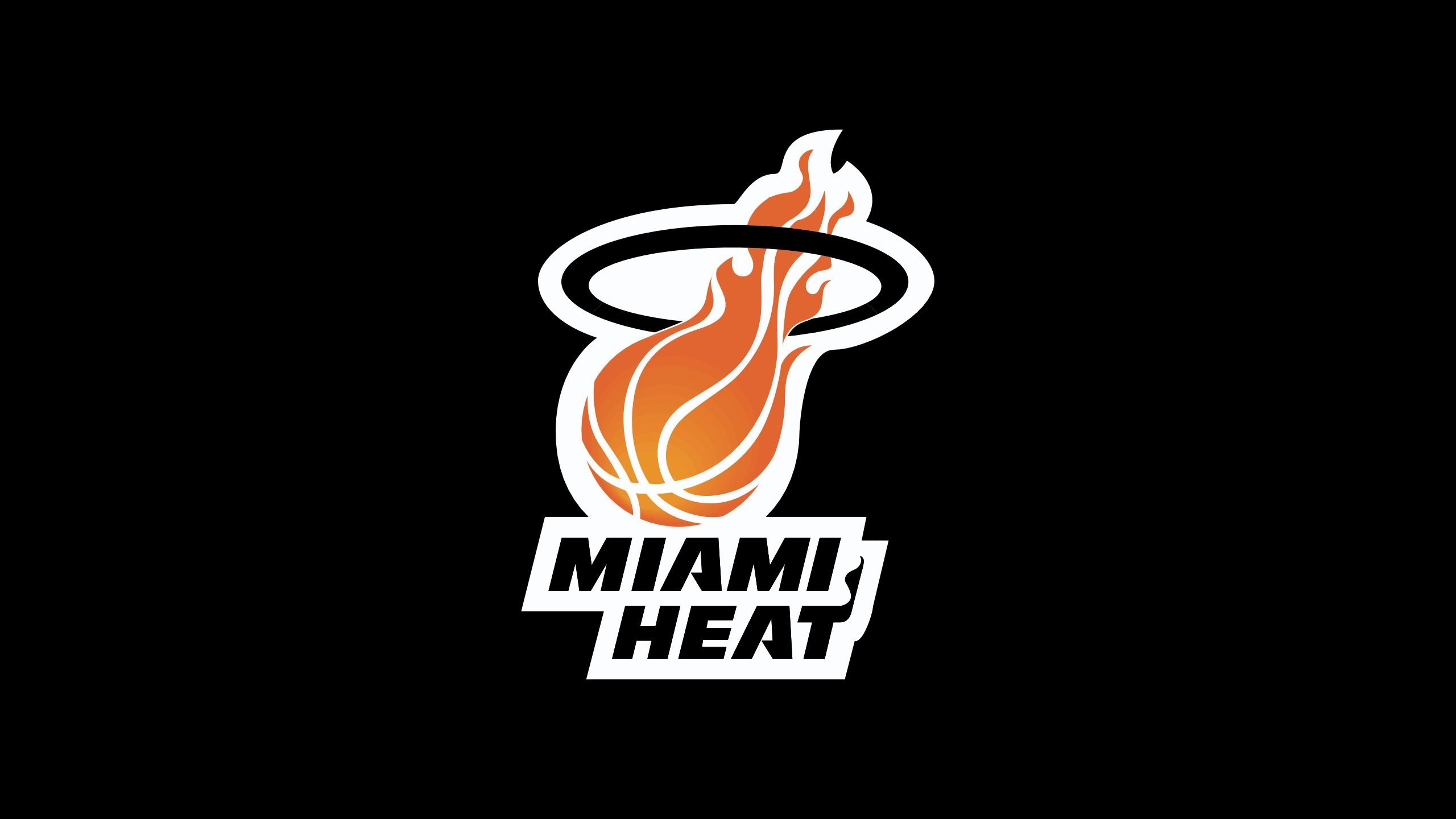 Miami Heat logo, Flaming basketball through hoop, Black backdrop, HD Desktop wallpaper
