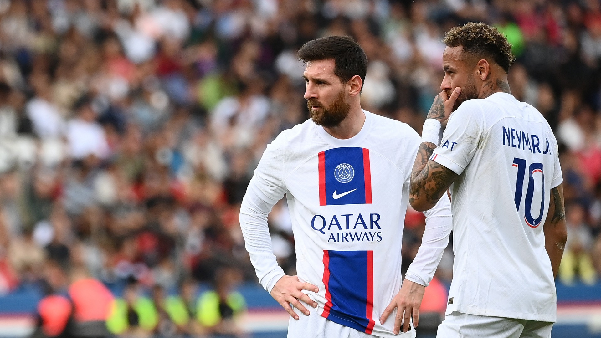 Lionel Messi, Neymar Jr, Paris Saint-Germain kit, Full HD Desktop wallpaper