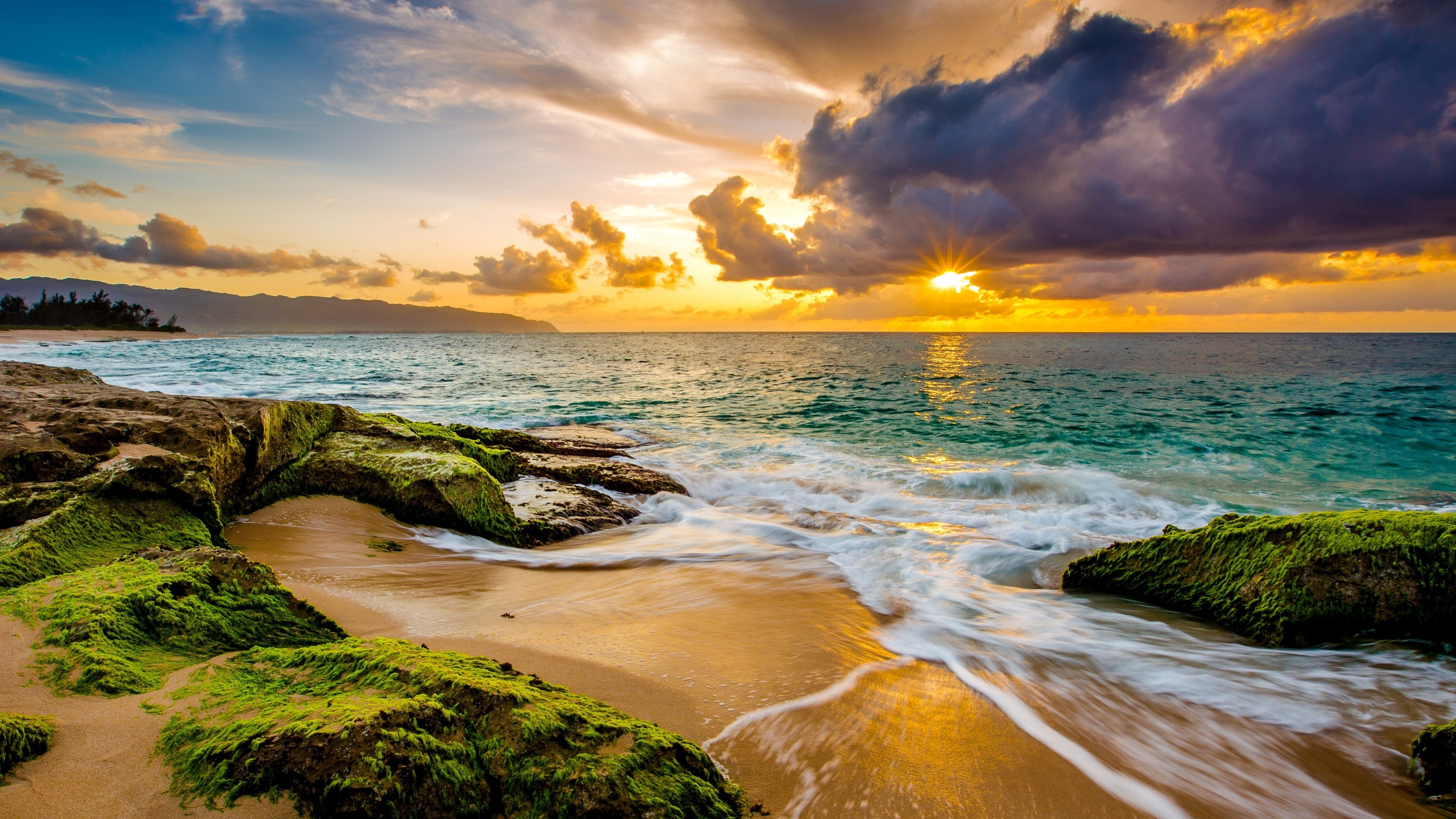 Sunset Beach Park, Hawaiian Ocean Wallpaper, 3840x2160 4K Desktop