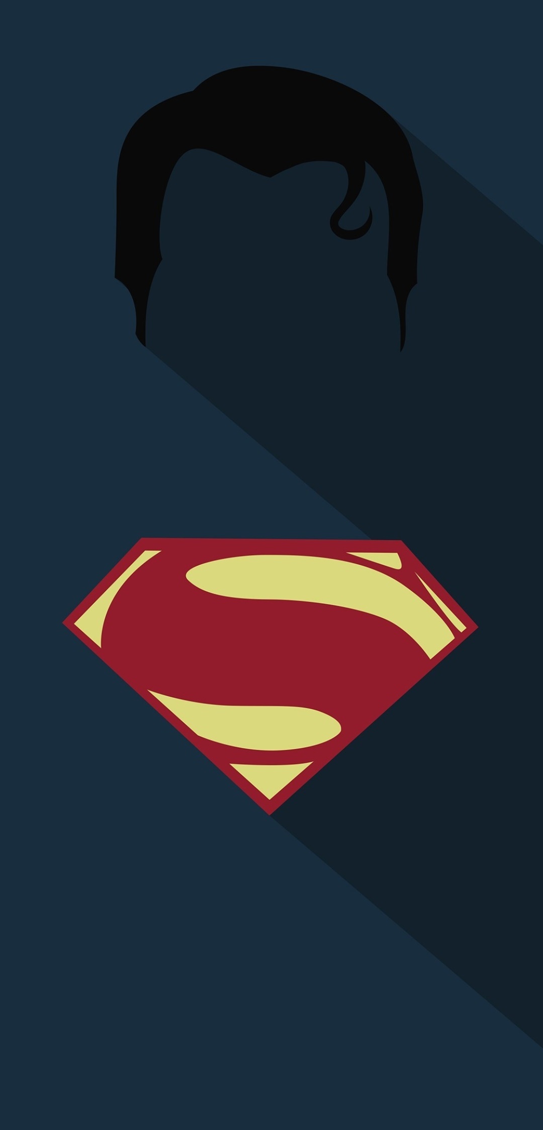 Superman S shield, Superman spit curl silhouette, minimalist long shadow art, HD Phone wallpaper