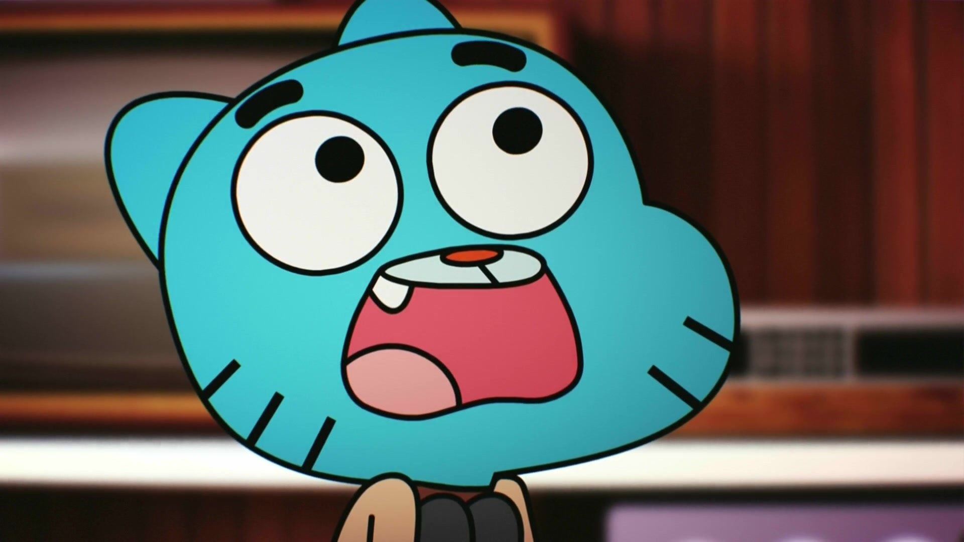 Gumball Watterson, The Amazing World of Gumball, shocked facial expression, Full HD Desktop wallpaper