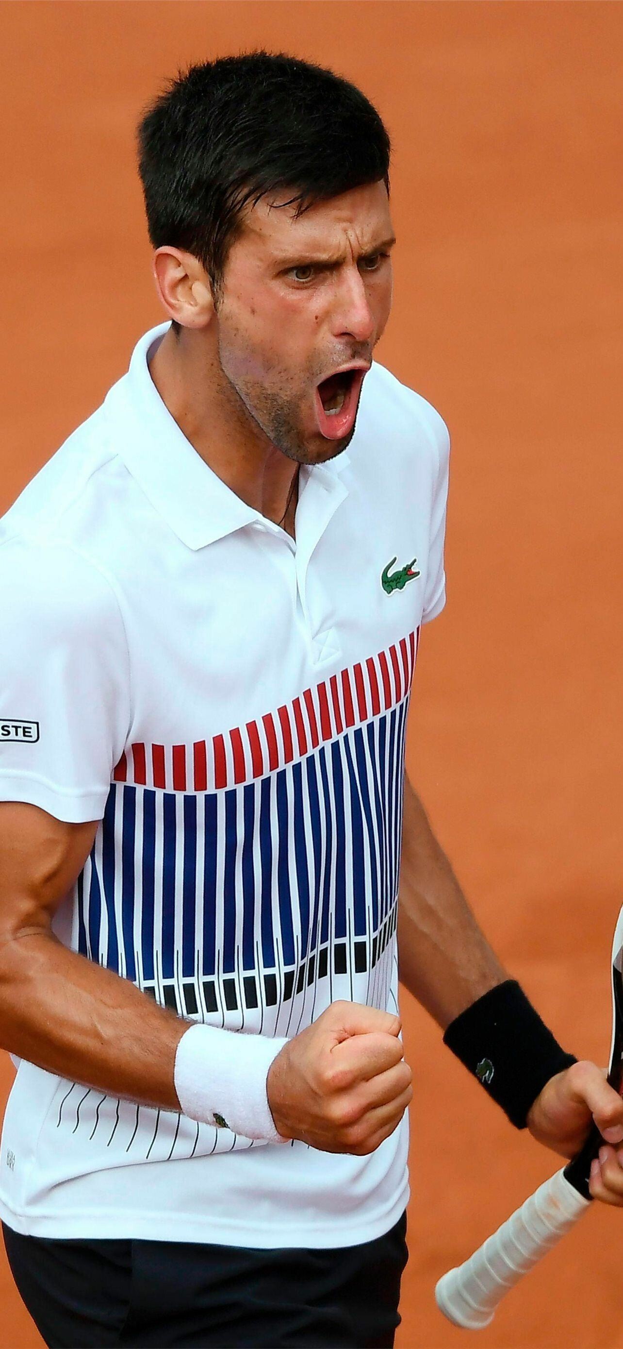 Roland Garros 2017, Novak Djokovic Wallpaper, 1290x2780 HD Phone