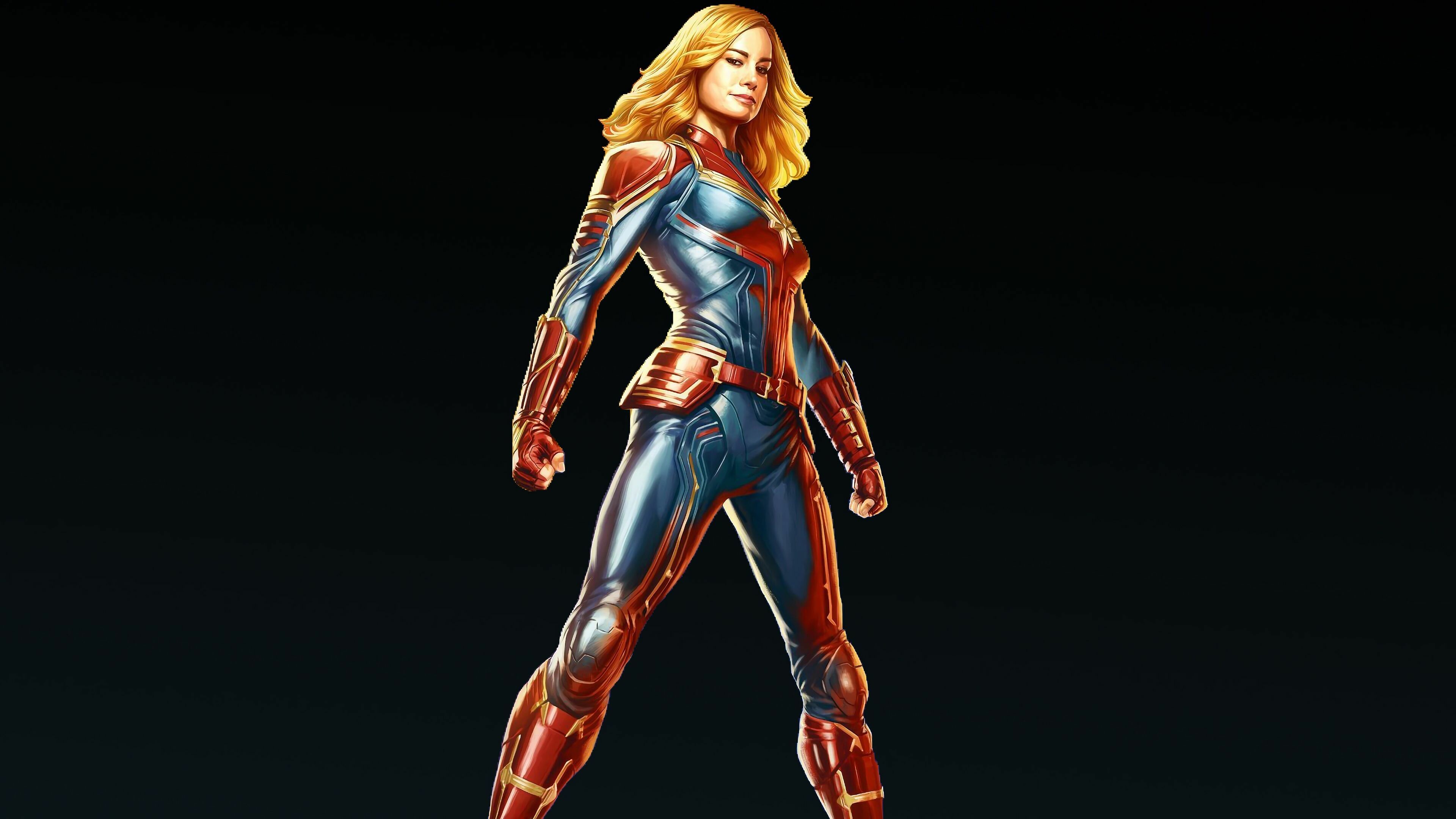 Marvel Girls Comics, Captain Marvel, 4K wallpapers, Superhero power, 3840x2160 4K Desktop