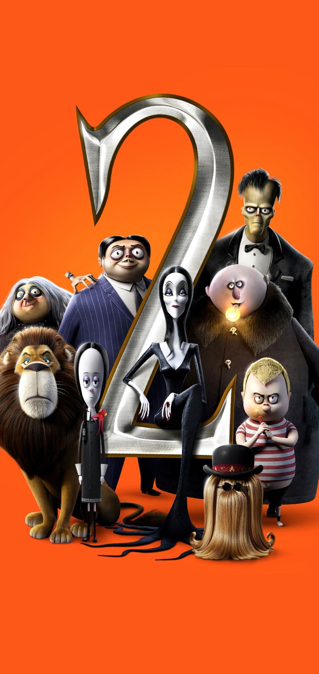 The Addams Family 2, Animated movie, Spooky characters, Halloween theme, 1080x2280 HD Phone