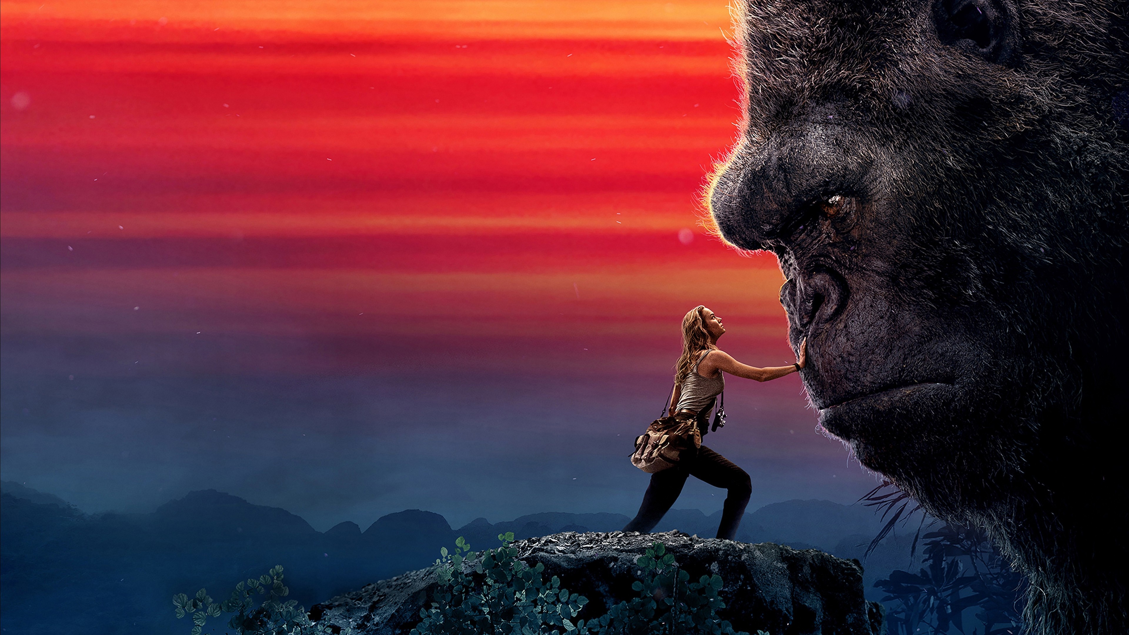 King Kong, Brie Larson, Monstrous encounter, Ultra HD, 3840x2160 4K Desktop