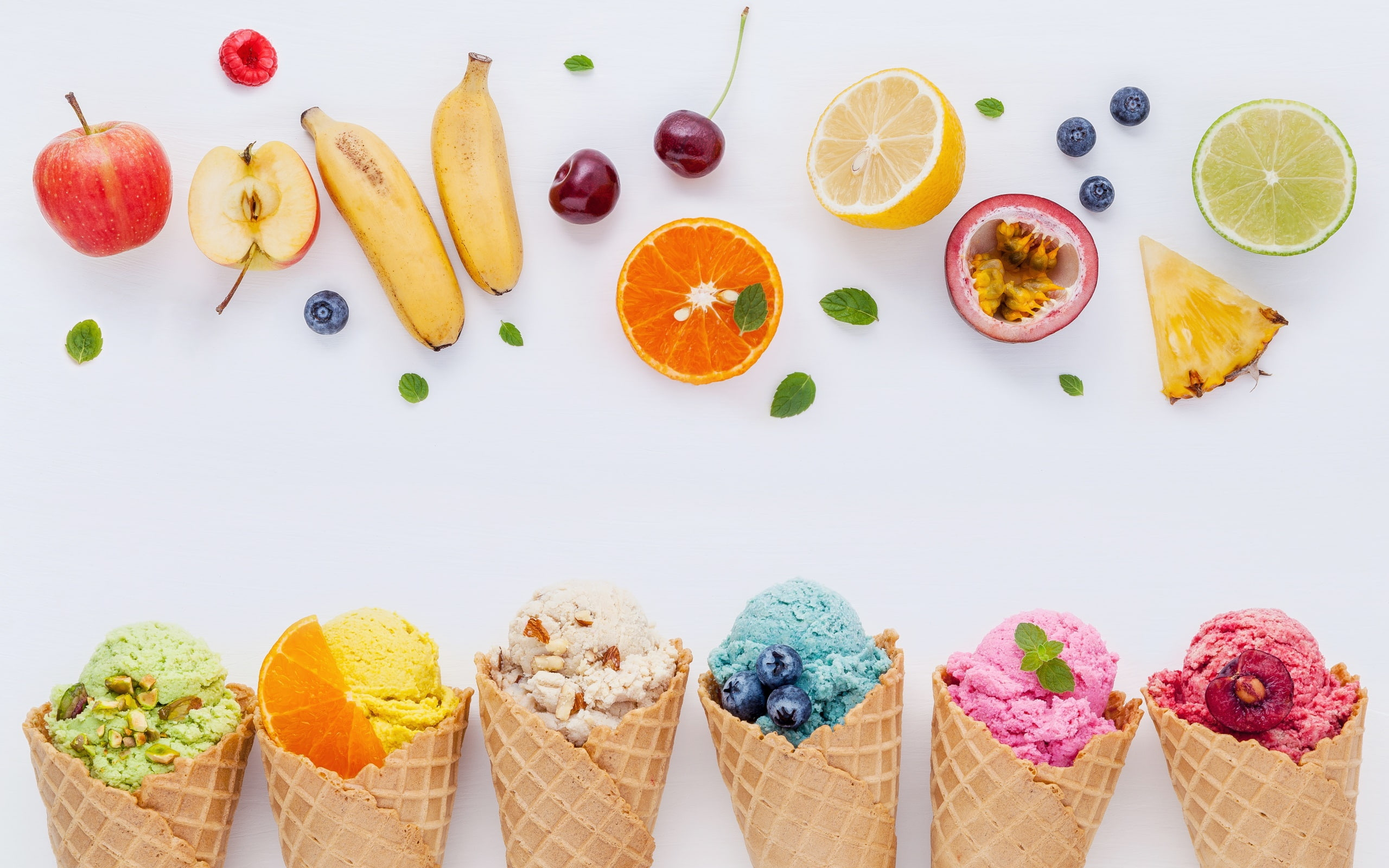 Colorful ice cream, Tempting dessert, Chilled delight, Creamy frozen treat, 2560x1600 HD Desktop