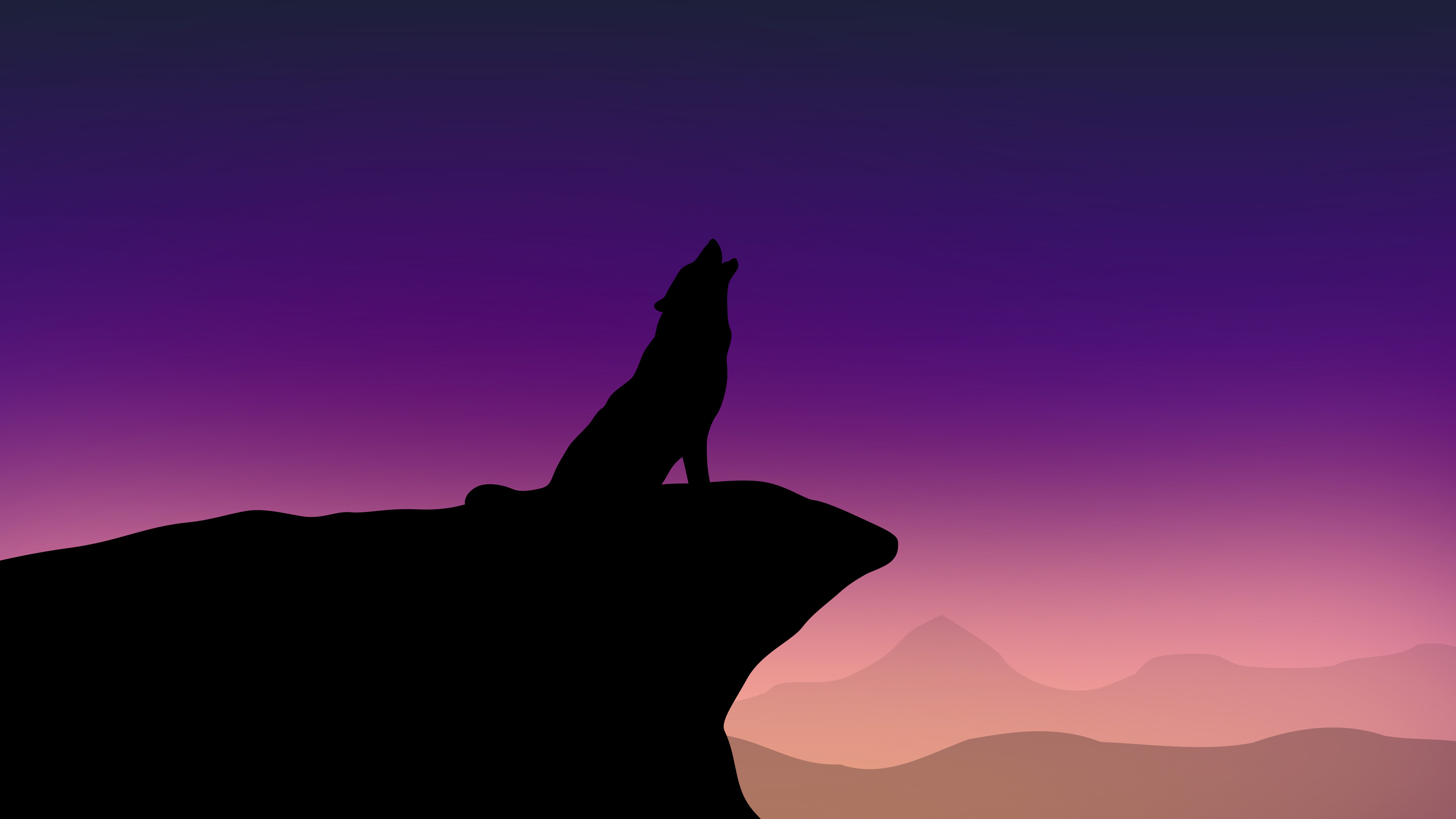 Minimalism, Howling Wolf Wallpaper, 3840x2160 4K Desktop