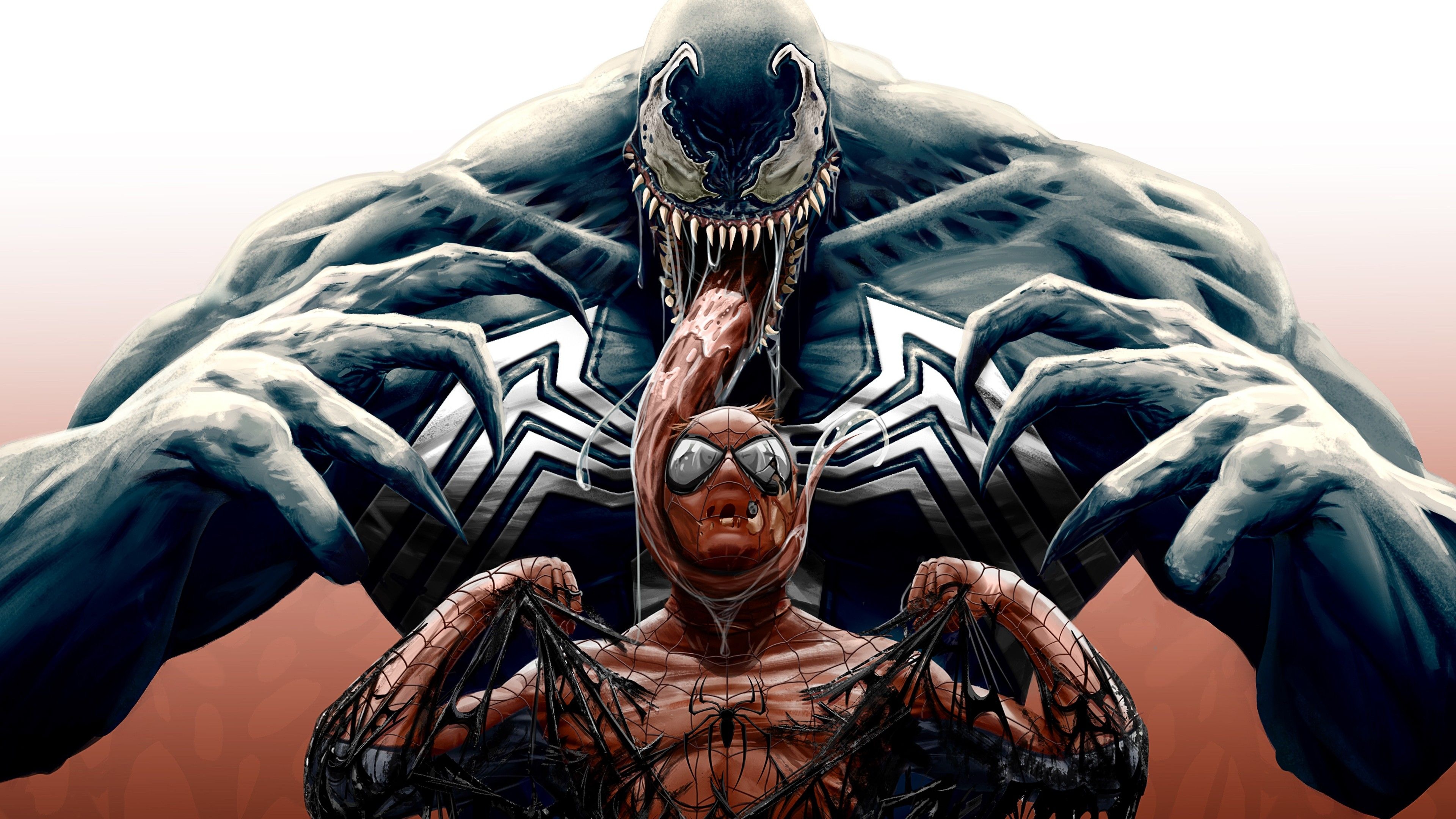 Venom, Spider-Man, Symbiote tendrils, 4K Desktop wallpaper