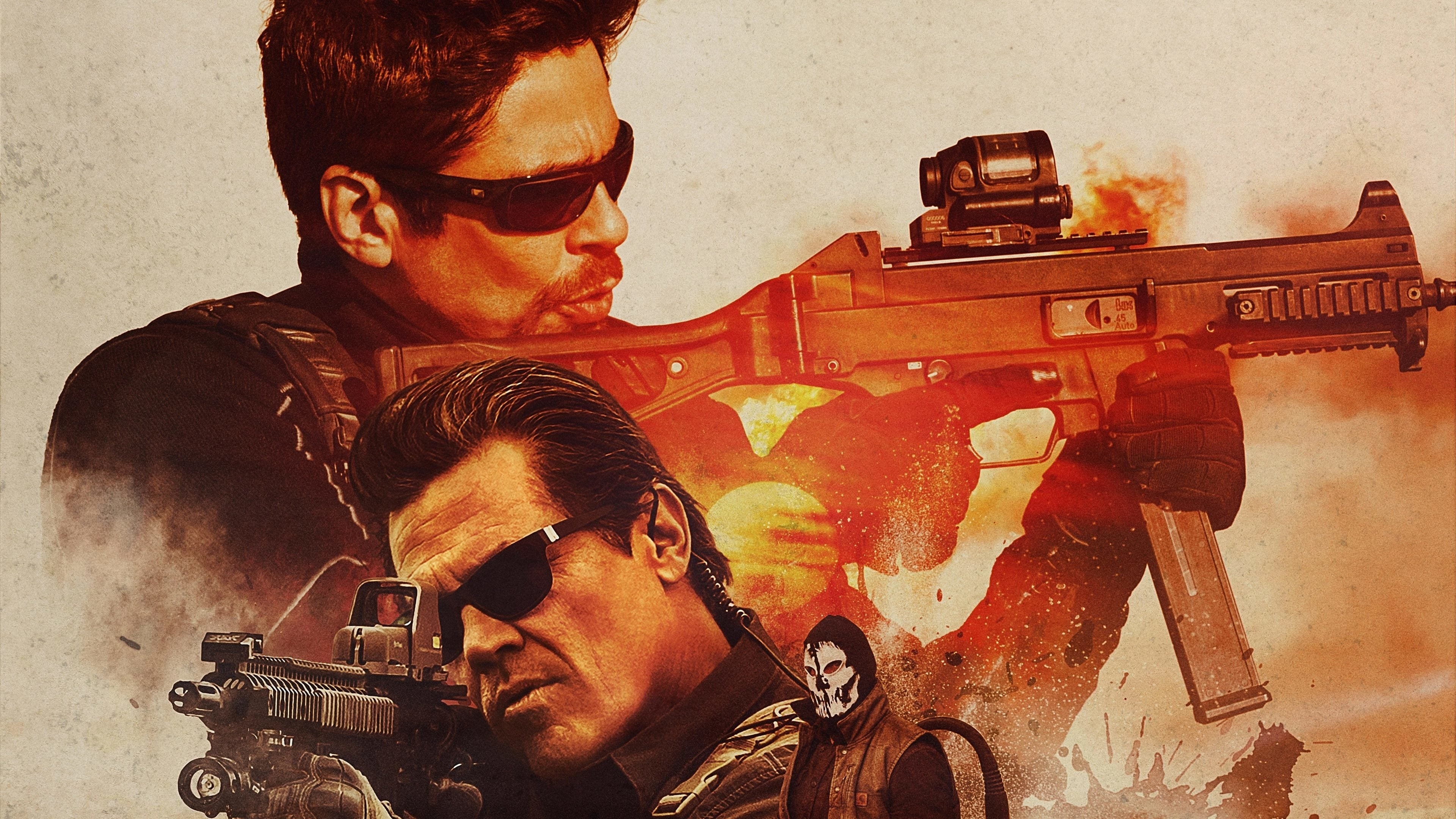 Sicario: Day of the Soldado, Intense action, Josh Brolin, Benicio Del Toro, 3840x2160 4K Desktop