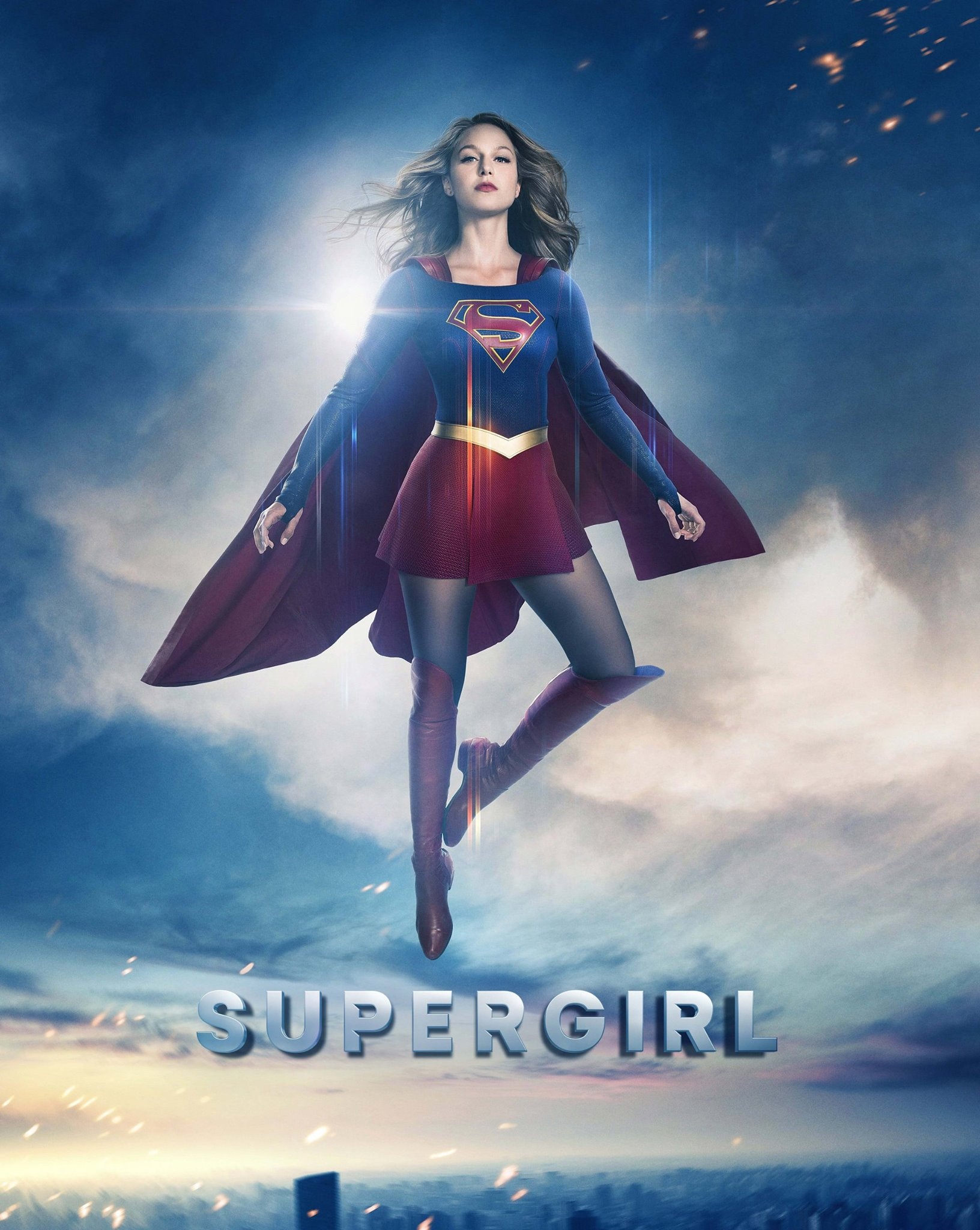 Melissa Benoist as Supergirl, Supergirl TV series logo, House of El emblem, HD Phone wallpaper