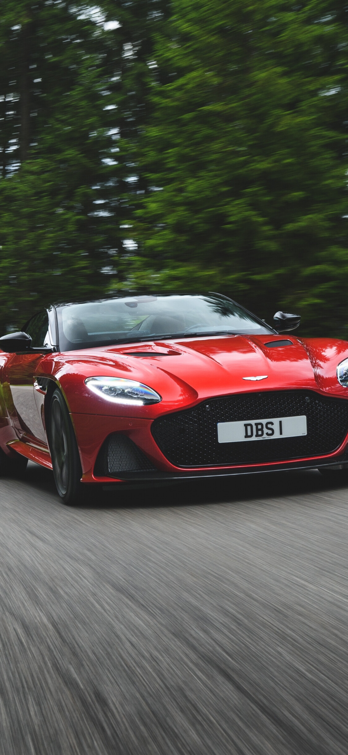 Aston Martin, Red sports car, Aston Martin DBS Superleggera, iPhone wallpaper, 1130x2440 HD Phone