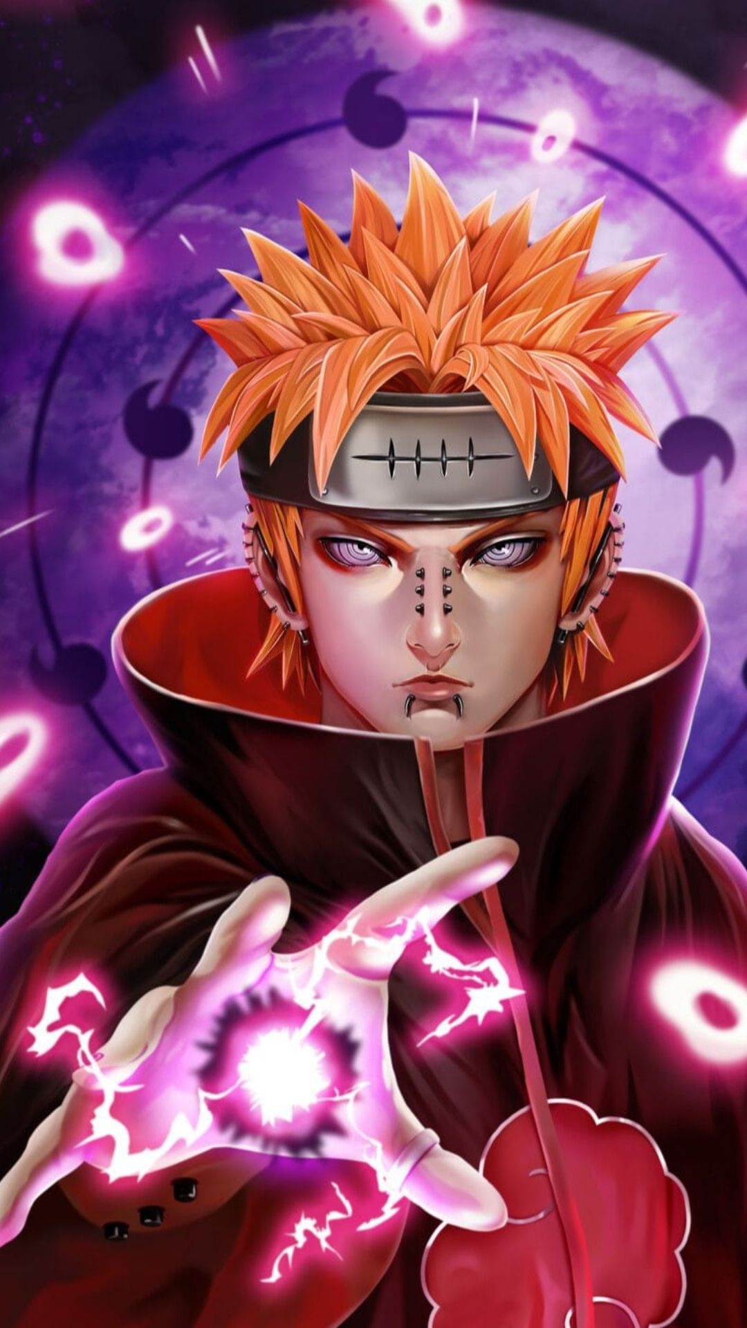 Deva Path Pain, Akatsuki cloak, Rinnegan, Full HD Phone wallpaper
