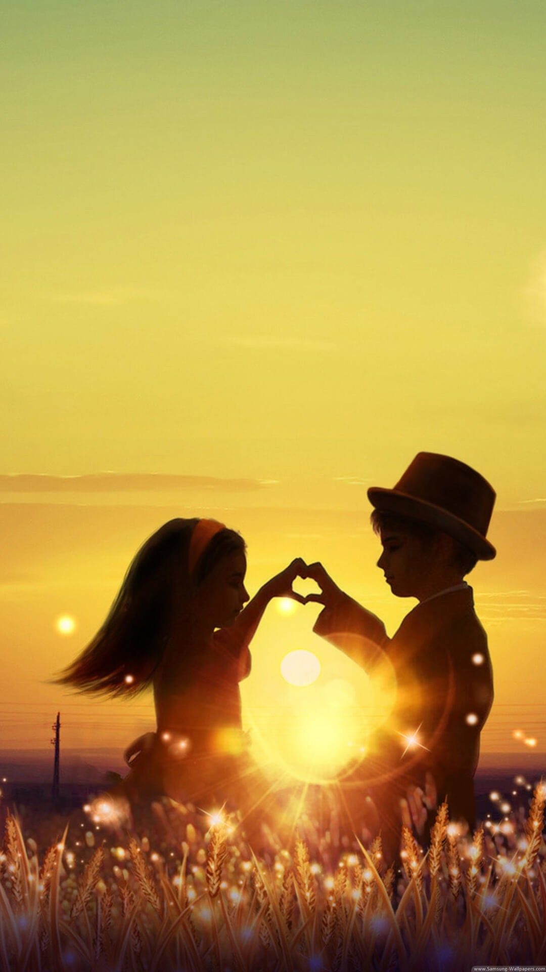 Couple and sunset, Cute Backgrounds Wallpaper, 1080x1920 Full HD Phone