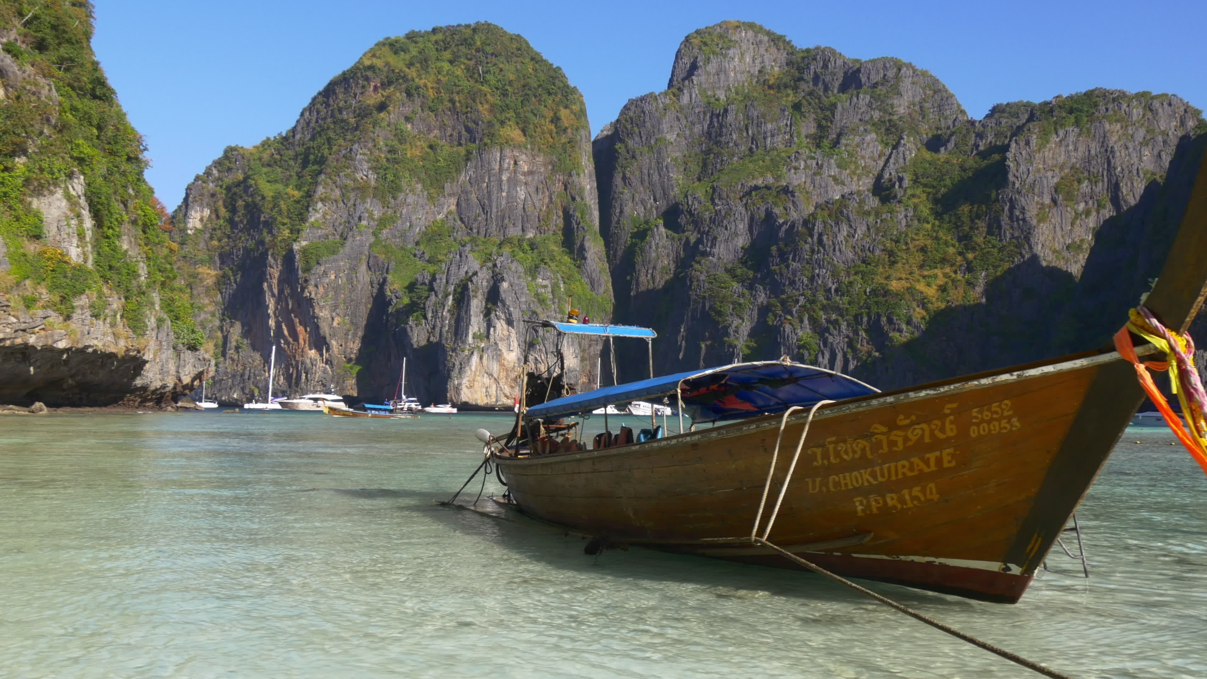 Phi Phi, Thailand, Beach panorama, Famous islands, 3840x2160 4K Desktop