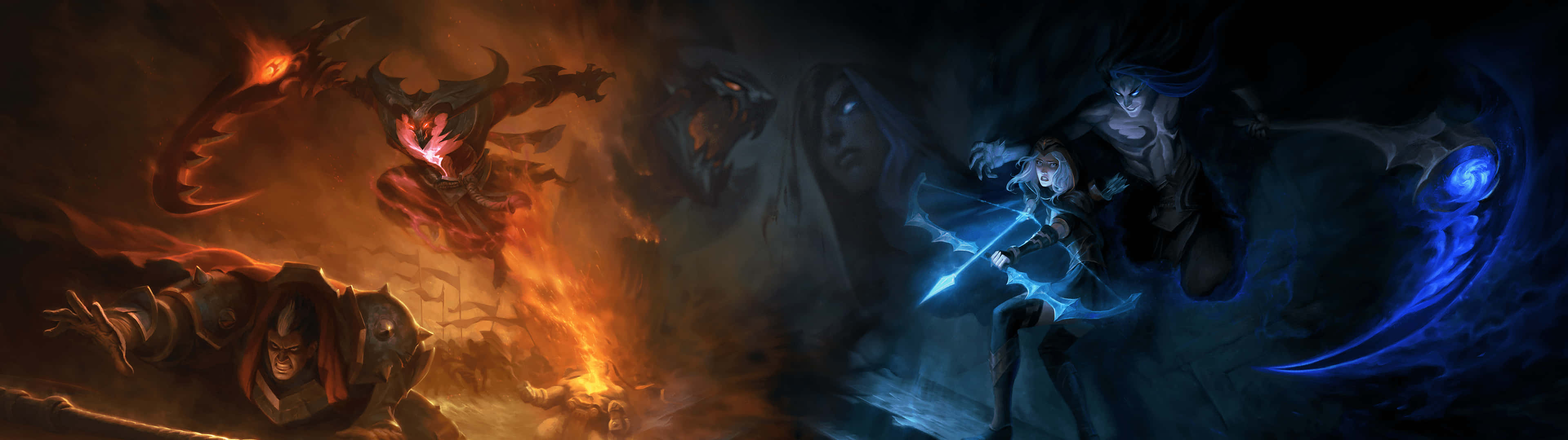 LoL, Dual Monitor Wallpaper, 3840x1080 Dual Screen Desktop