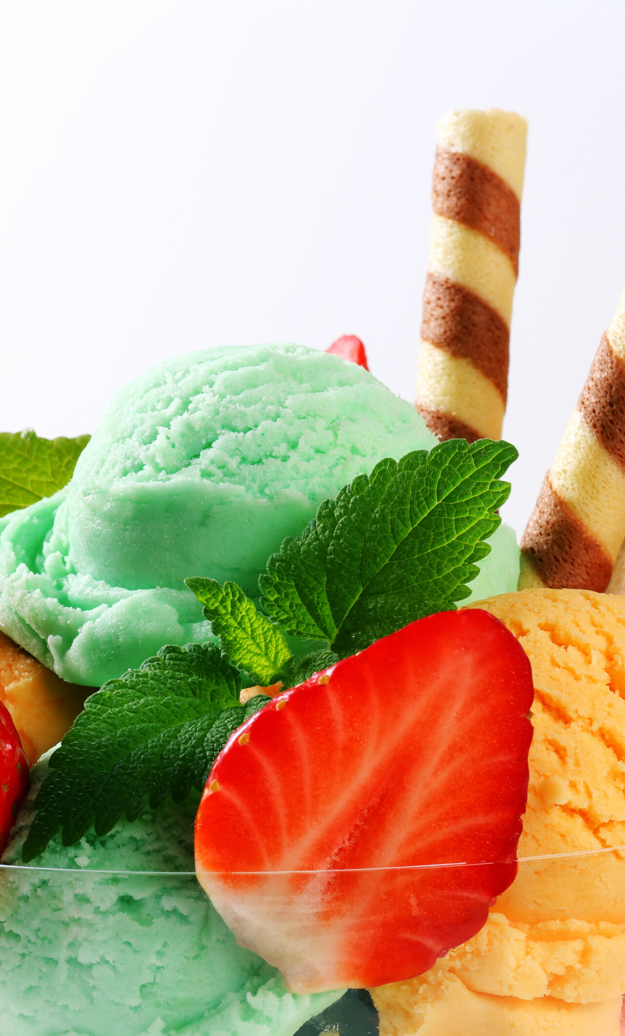 Summer dessert fruits, Ice Cream wallpaper, Refreshing combination, Tropical flavors, 1280x2120 HD Phone