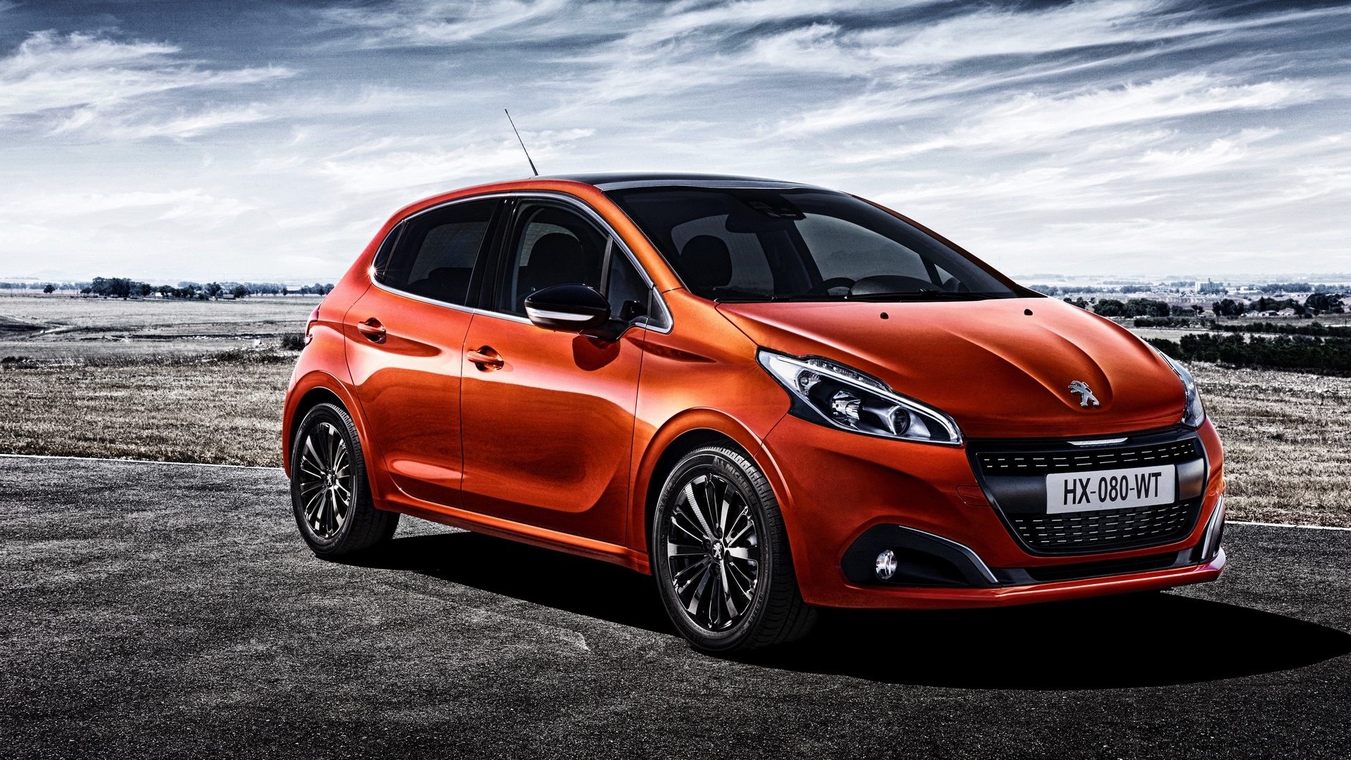 Peugeot 208, Sporty compact car, Impressive design, Sleek silhouette, 1920x1080 Full HD Desktop