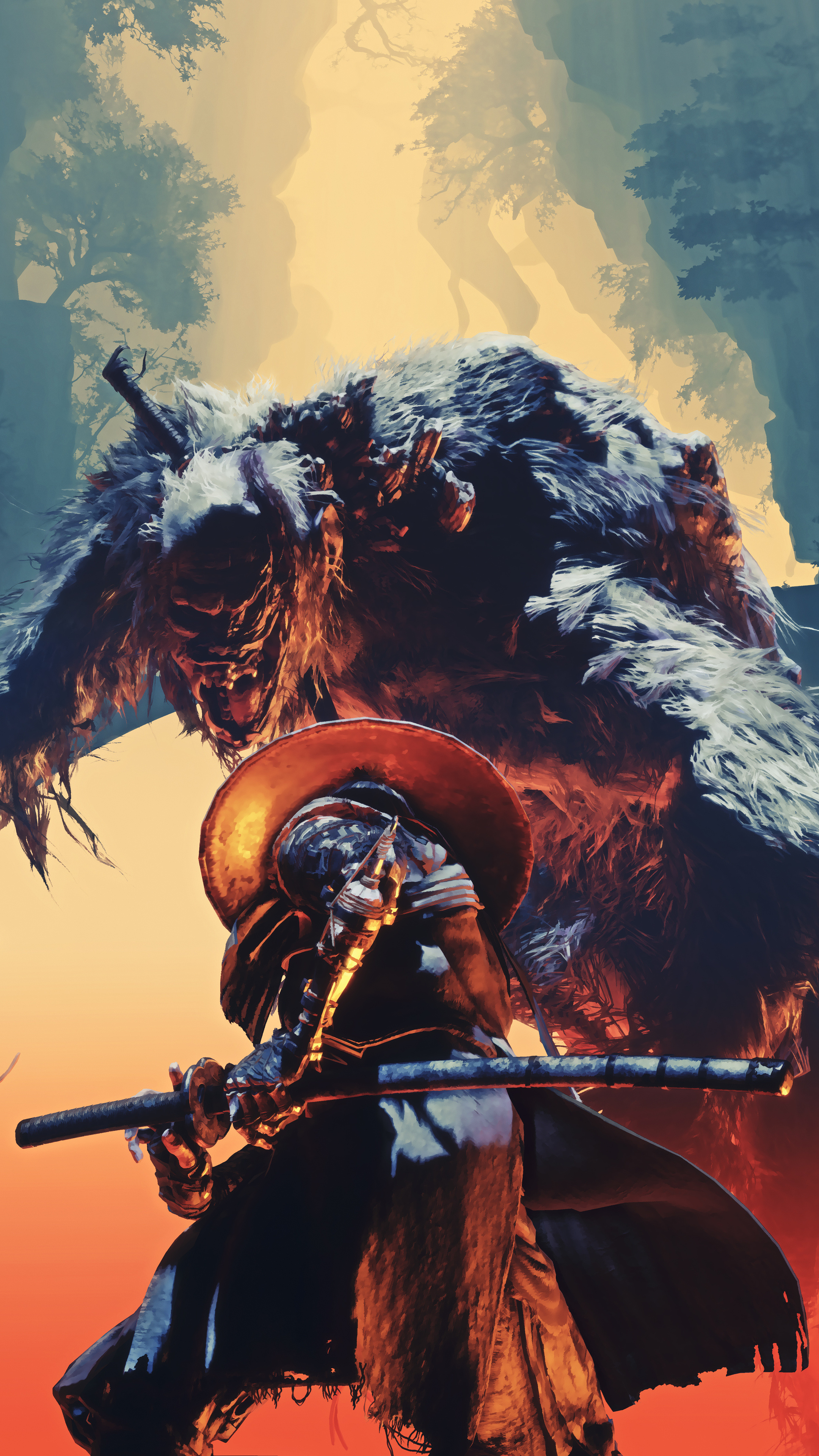 Guardian Ape, Sekiro, Kusabimaru, 4K Phone wallpaper