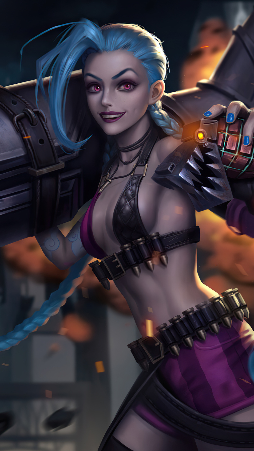Jinx, League of Legends, 4K iPhone wallpapers, High-resolution, 1080x1920 Full HD Phone