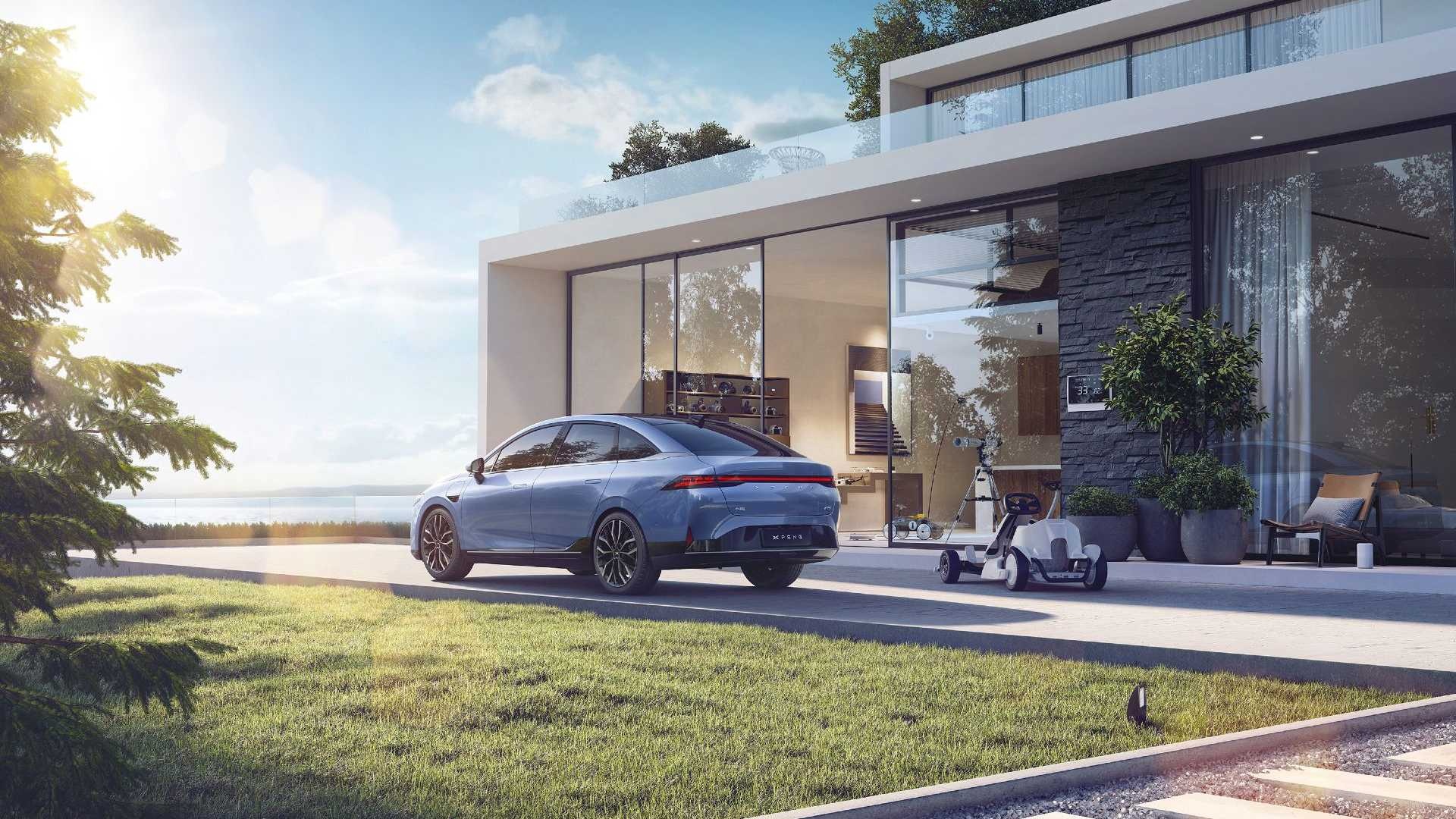 Countryside house, XPeng P5 sedan Wallpaper, 1920x1080 Full HD Desktop