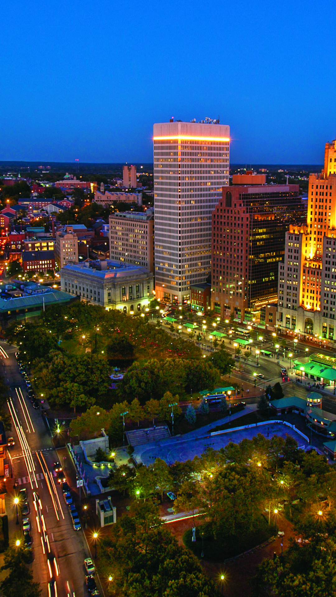 Providence Night Skyline, Rhode Island, 1080x1920 Full HD Phone
