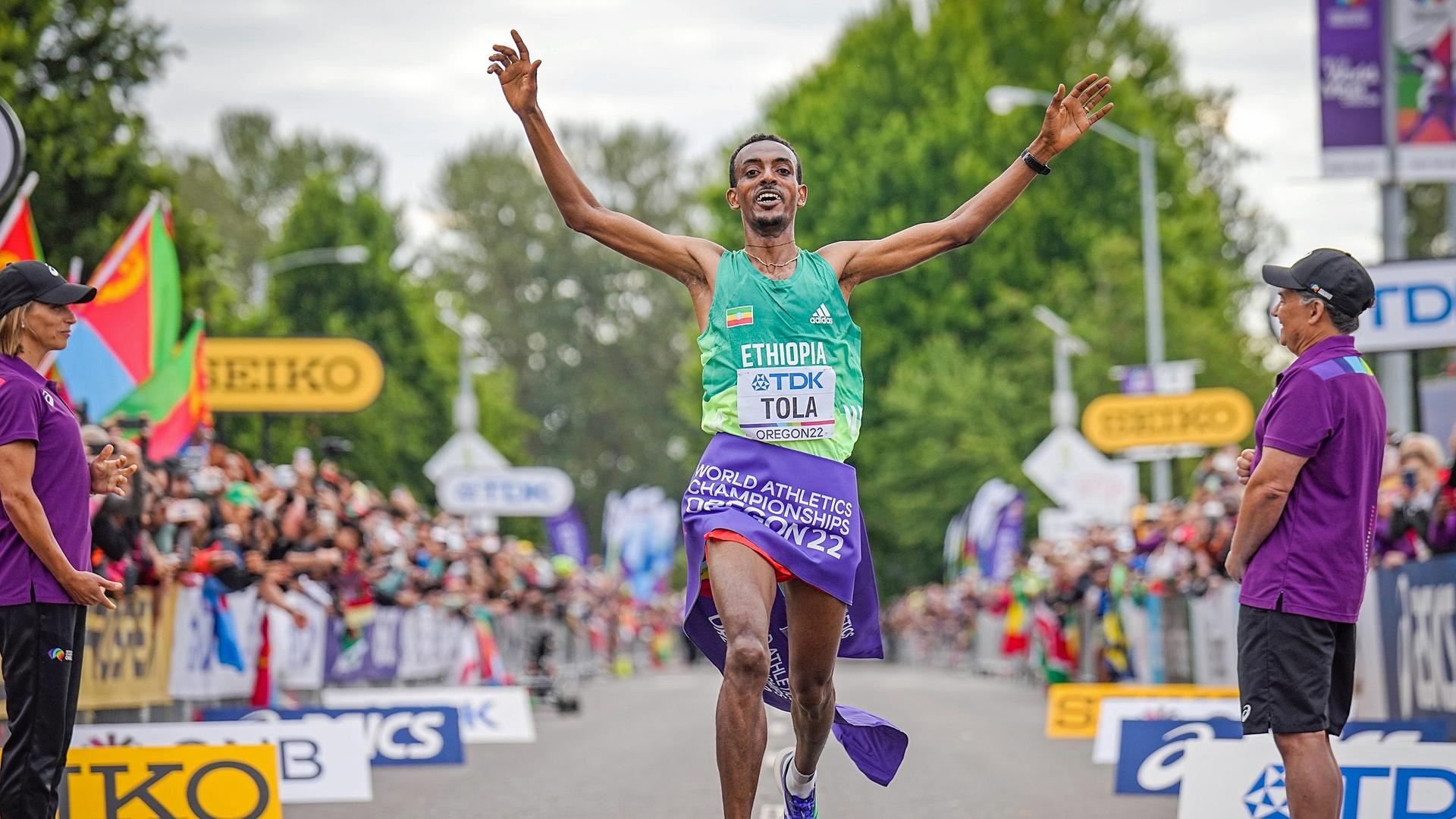 Tamirat Tola, Desisa dethroned, Marathon gold, World record time, 1920x1080 Full HD Desktop
