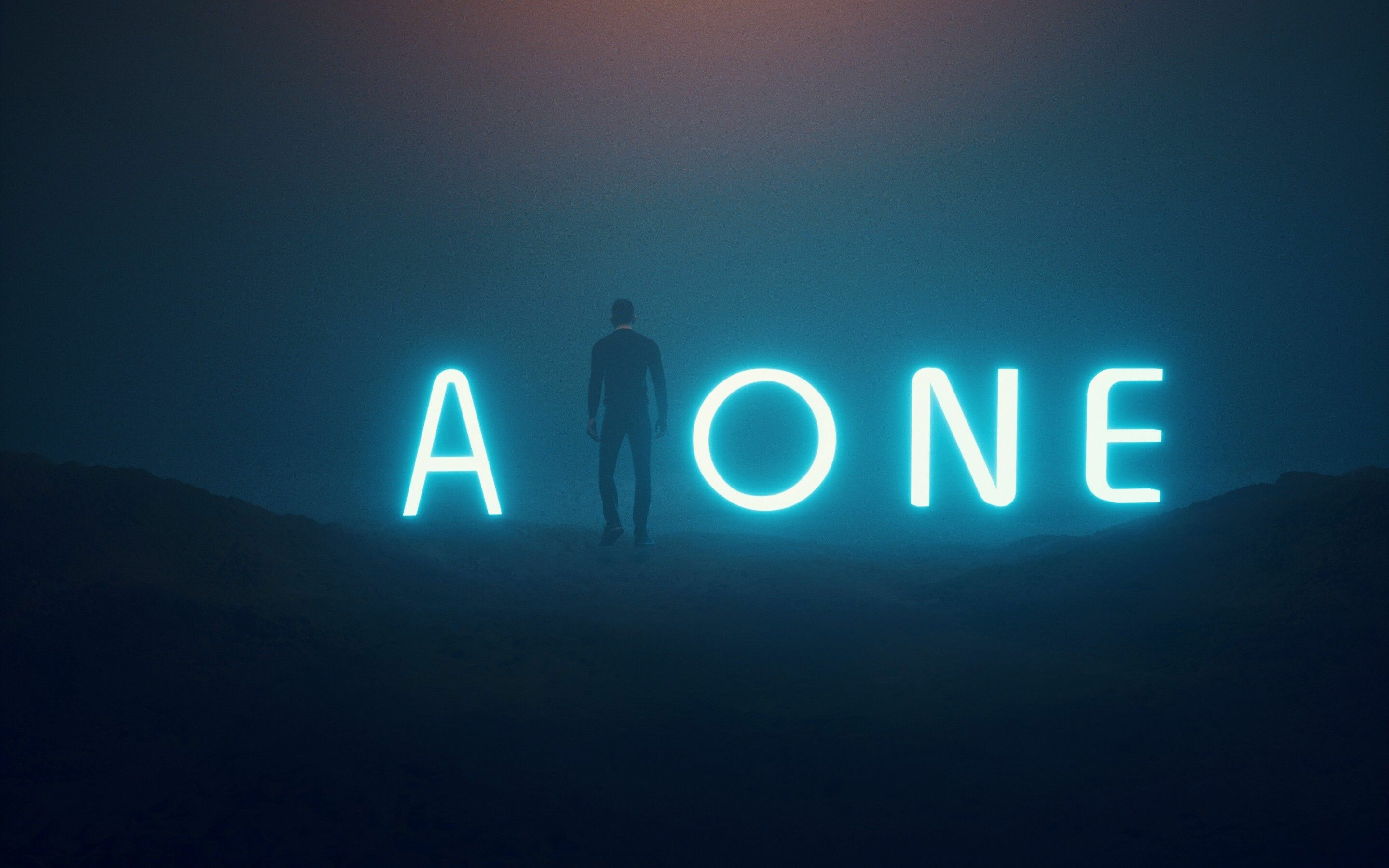 Alone, Neon Wallpaper, 2880x1800 HD Desktop