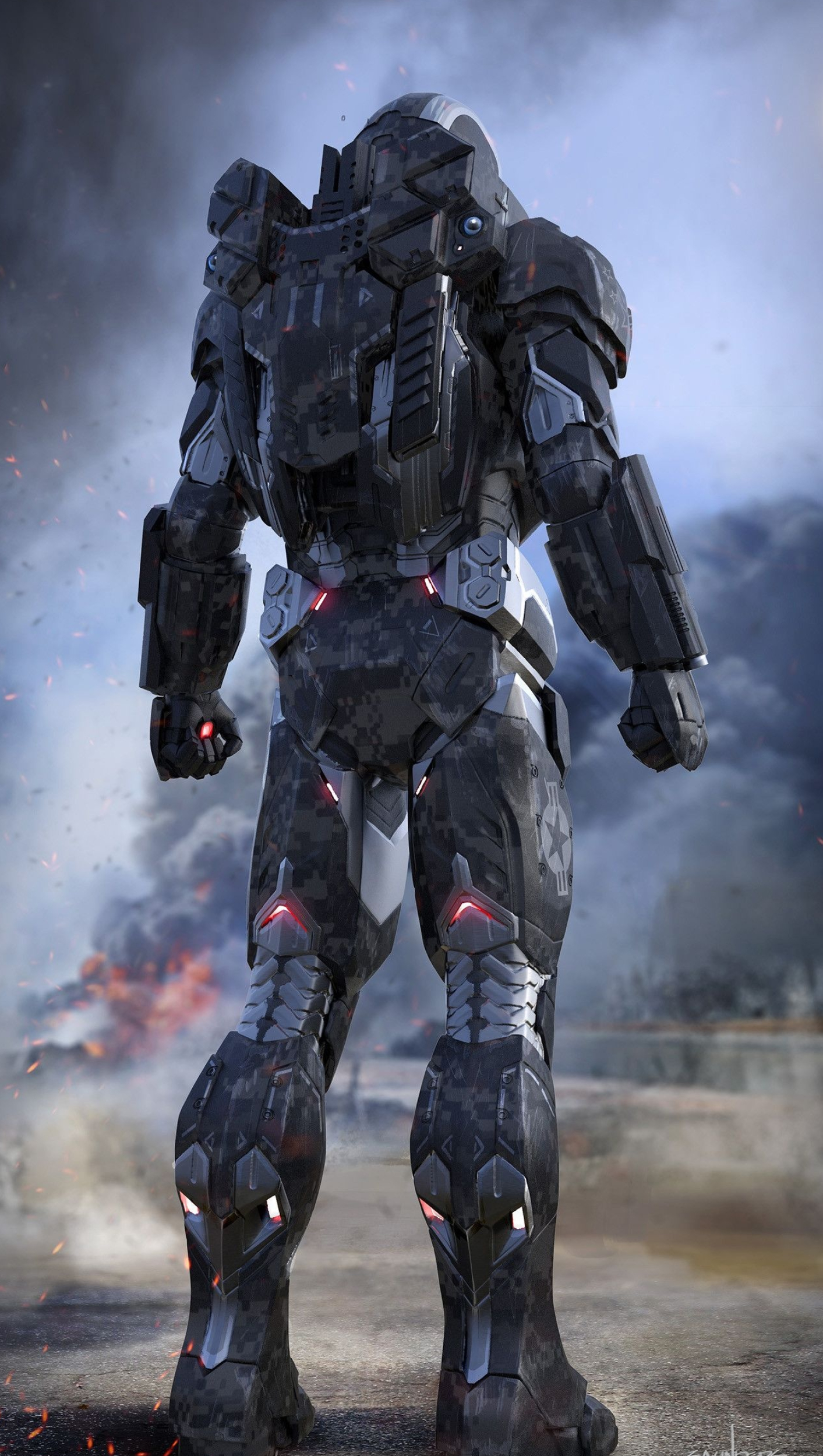 War Machine, Marvel movies, Avengers Infinity War, Artwork, 1420x2500 HD Phone